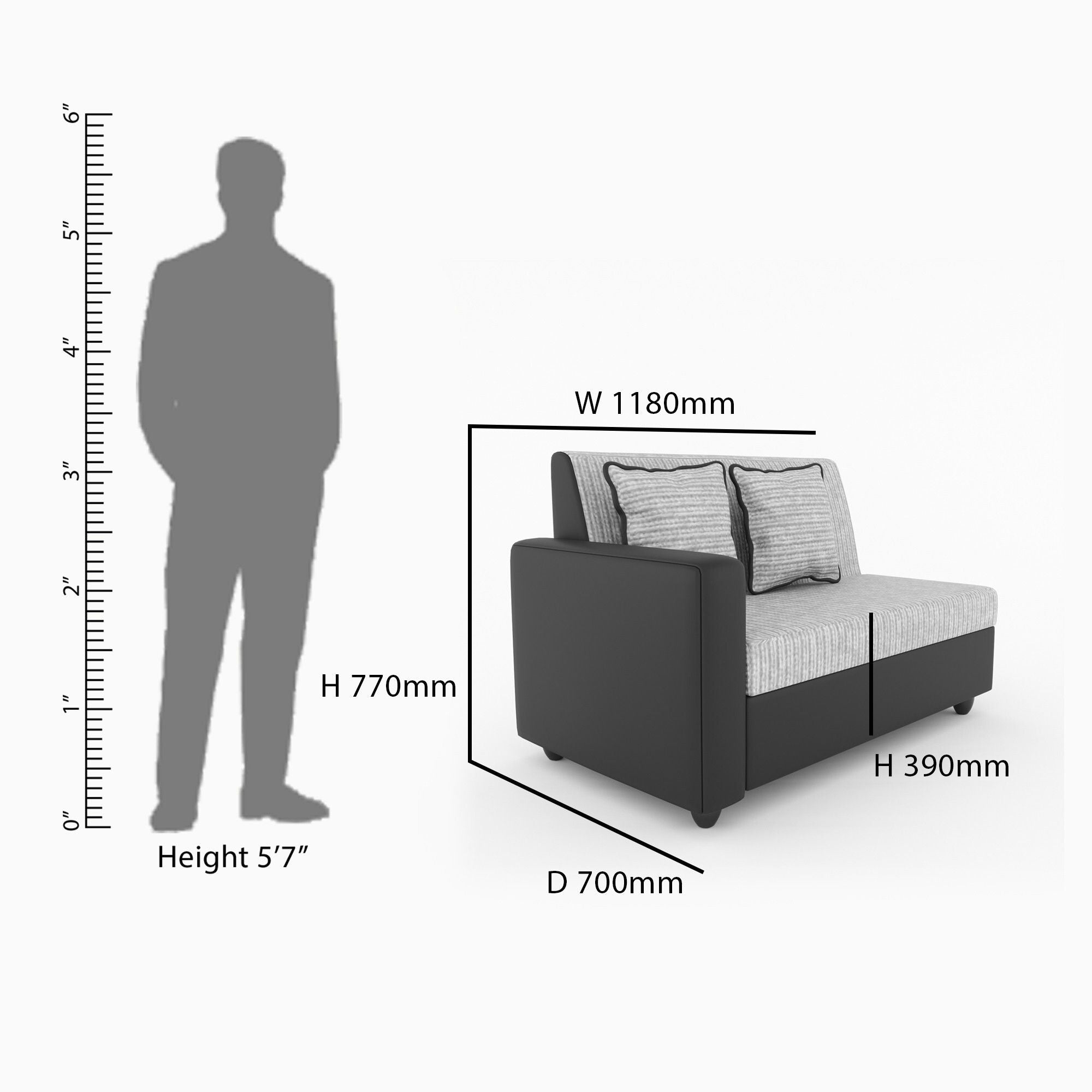 Westido 3 + 1 + 1 Designer Sofa - Cream Brown