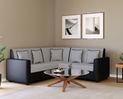WESTIDO Berger Fabric 6 Seater  Sofa (Finish Color - Black Grey, DIY(Do-It-Yourself))