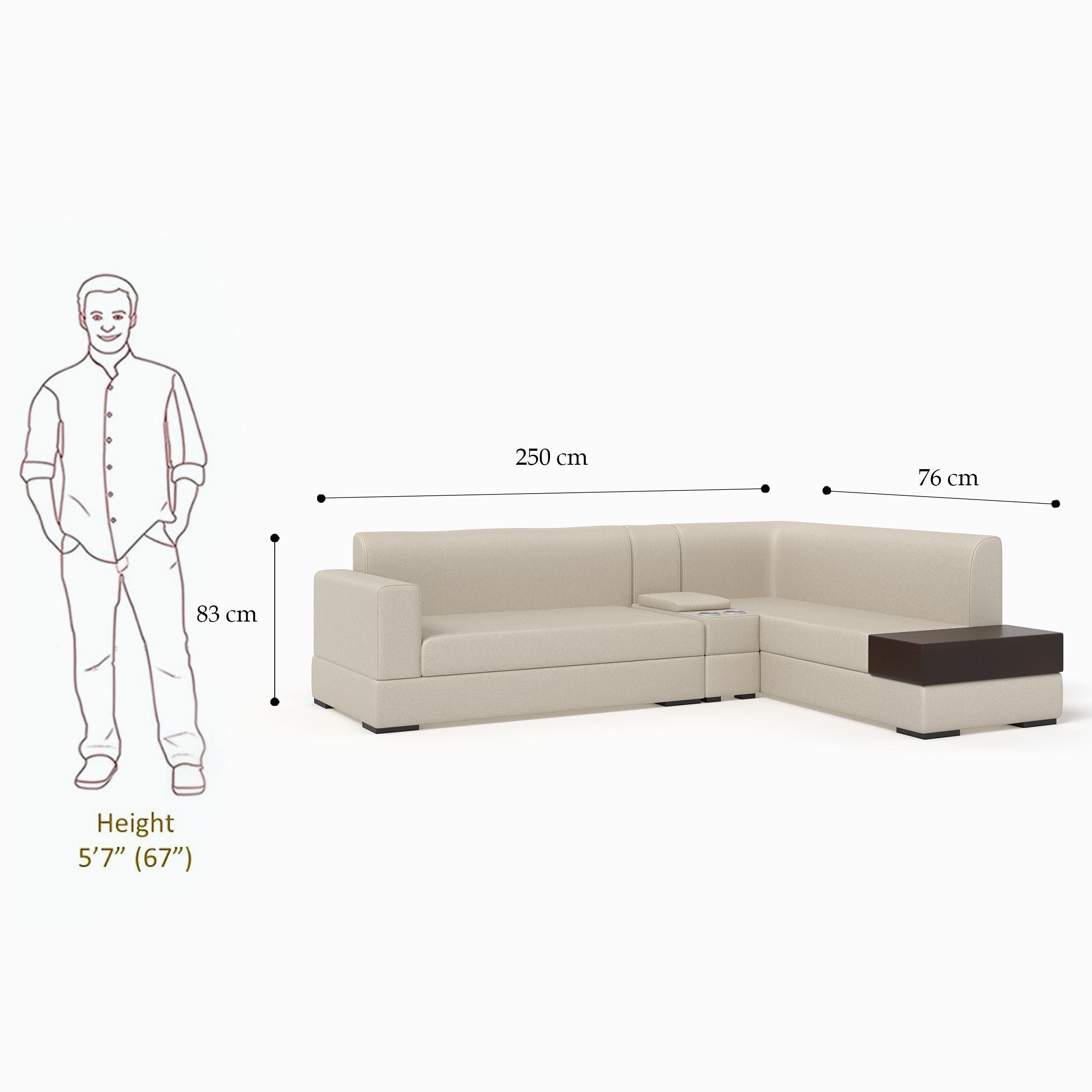 WESTIDO Leatherette 6 Seater  Sofa (Finish Color - CREAM, DIY(Do-It-Yourself))