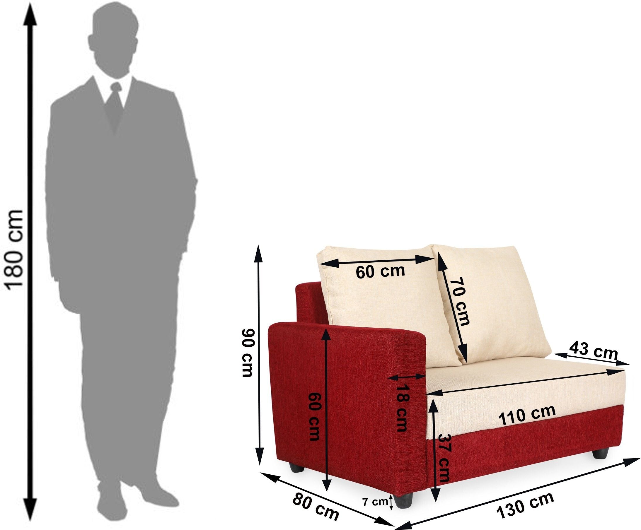 Cream Brown 3 + 1 + 1 Sofa by Westido