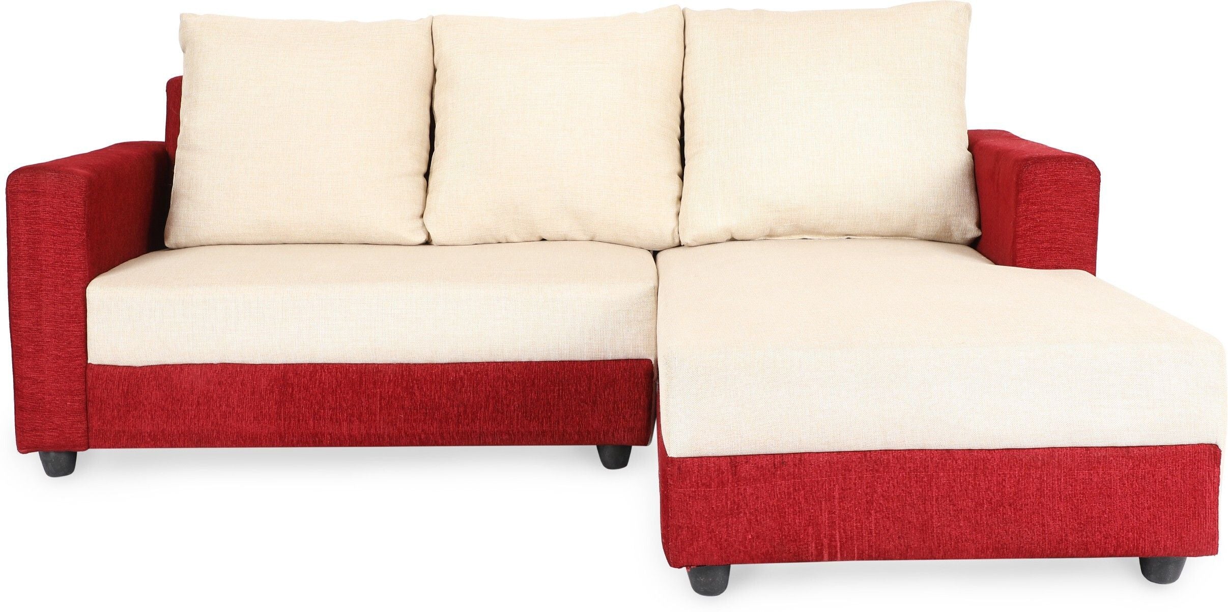 WESTIDO Merc Fabric 5 Seater  Sofa (Finish Color - Maroon & Cream, DIY(Do-It-Yourself))