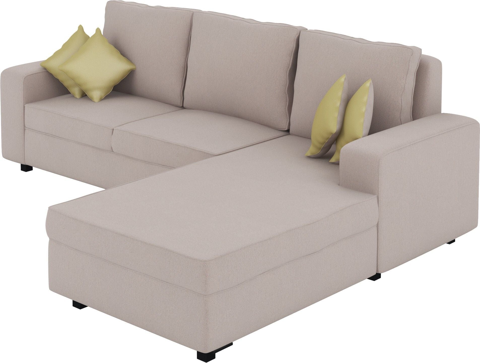 WESTIDO Manhattan Zeus Fabric 6 Seater  Sofa (Finish Color - Beige, DIY(Do-It-Yourself))