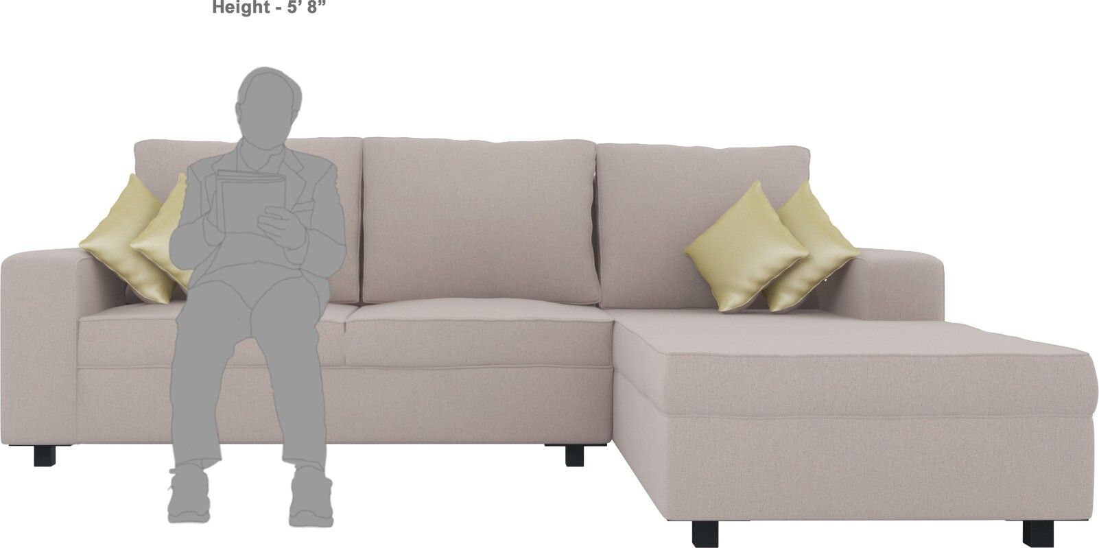 WESTIDO Manhattan Zeus Fabric 6 Seater  Sofa (Finish Color - Beige, DIY(Do-It-Yourself))