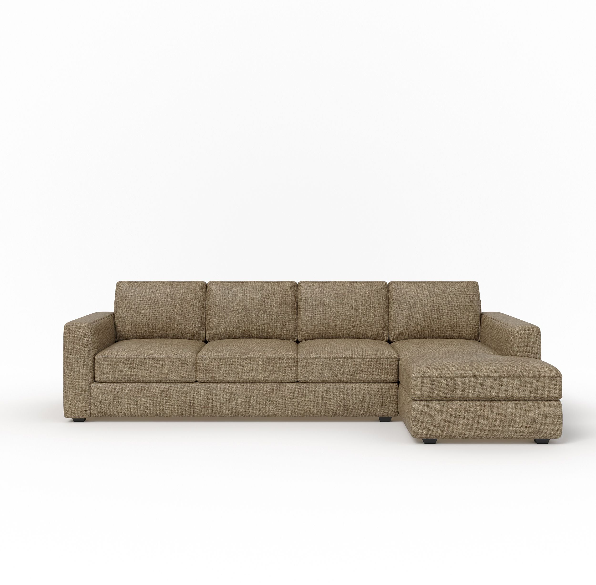WESTIDO Fabric 6 Seater  Sofa (Finish Color - BROWN, DIY(Do-It-Yourself))