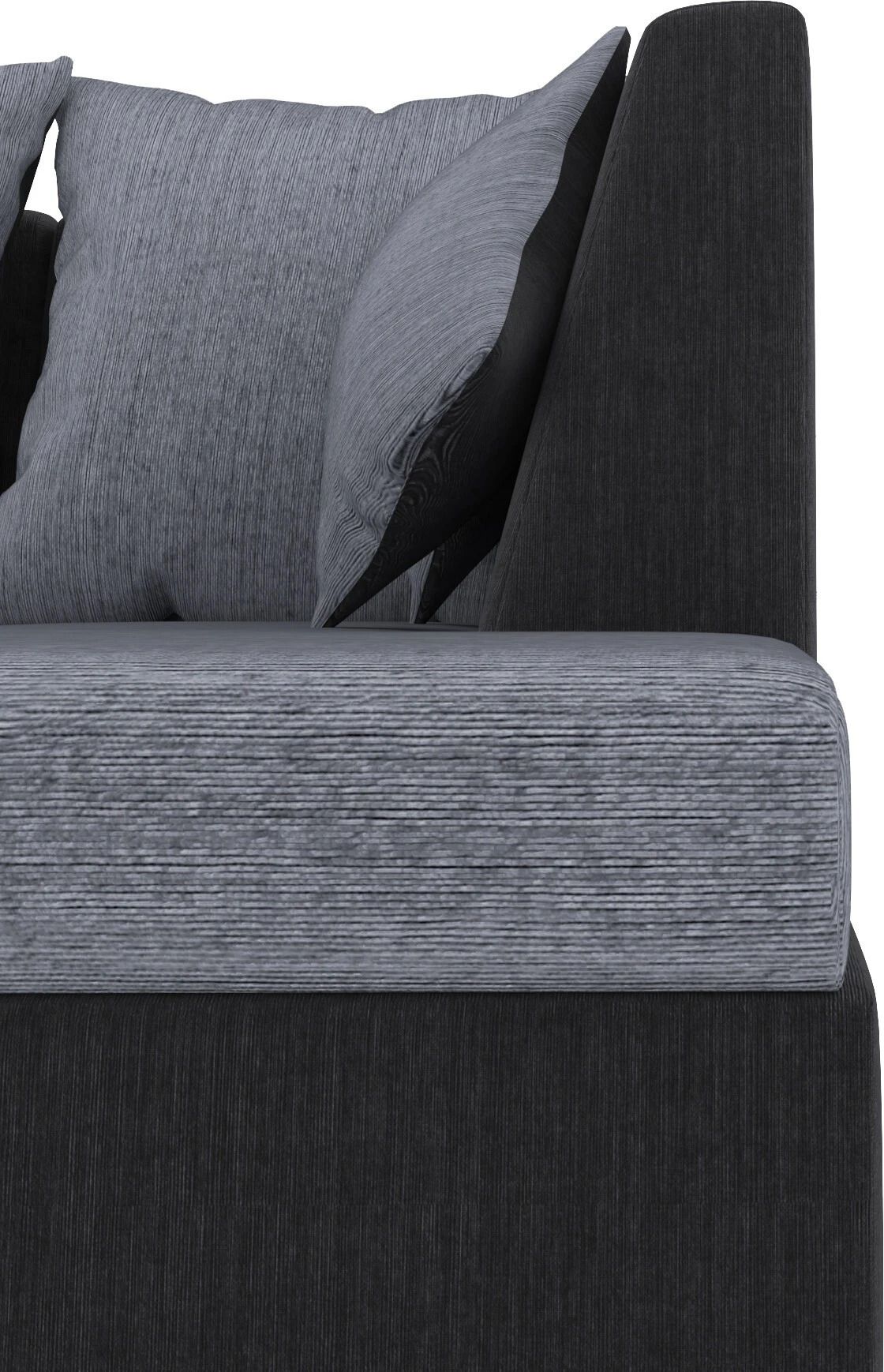 WESTIDO Neptune Fabric 6 Seater  Sofa (Finish Color - Grey Black, DIY(Do-It-Yourself))