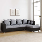 WESTIDO Neptune Fabric 6 Seater  Sofa (Finish Color - Grey Black, DIY(Do-It-Yourself))
