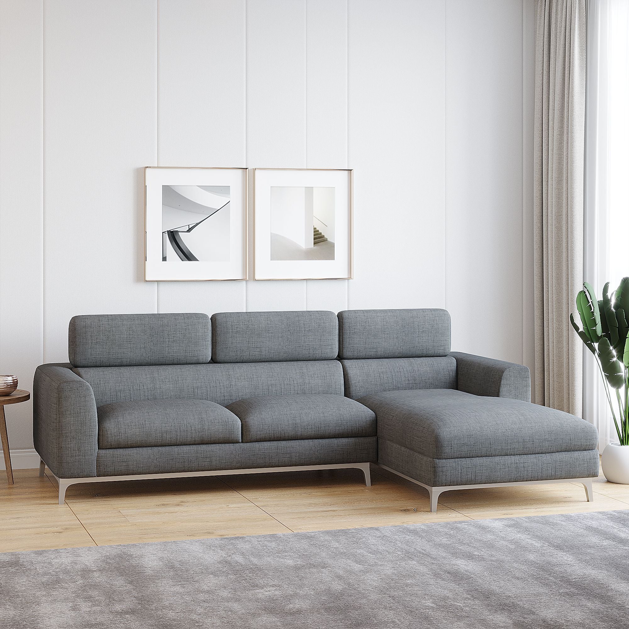 WESTIDO Fabric 5 Seater  Sofa (Finish Color - GREY, DIY(Do-It-Yourself))
