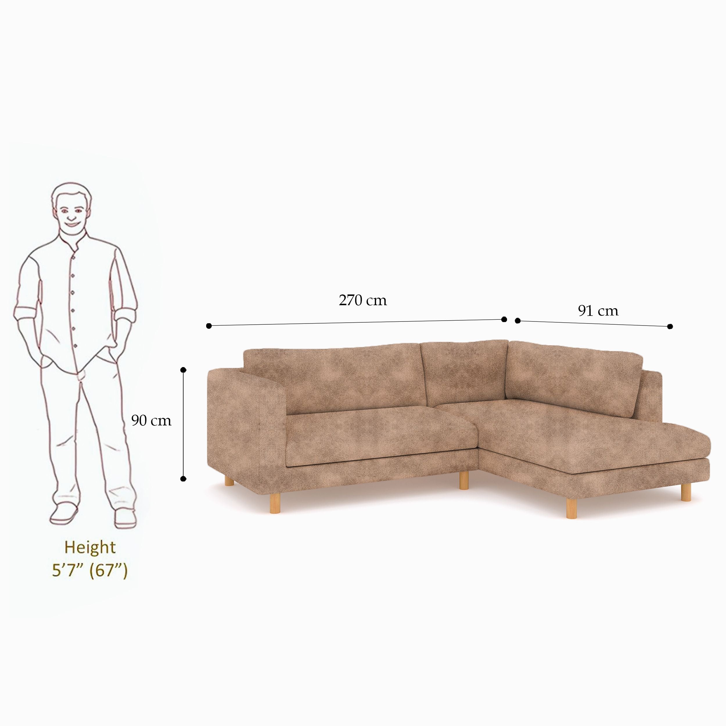 WESTIDO Emaar Majestic Fabric 6 Seater  Sofa (Finish Color - Beige, DIY(Do-It-Yourself))