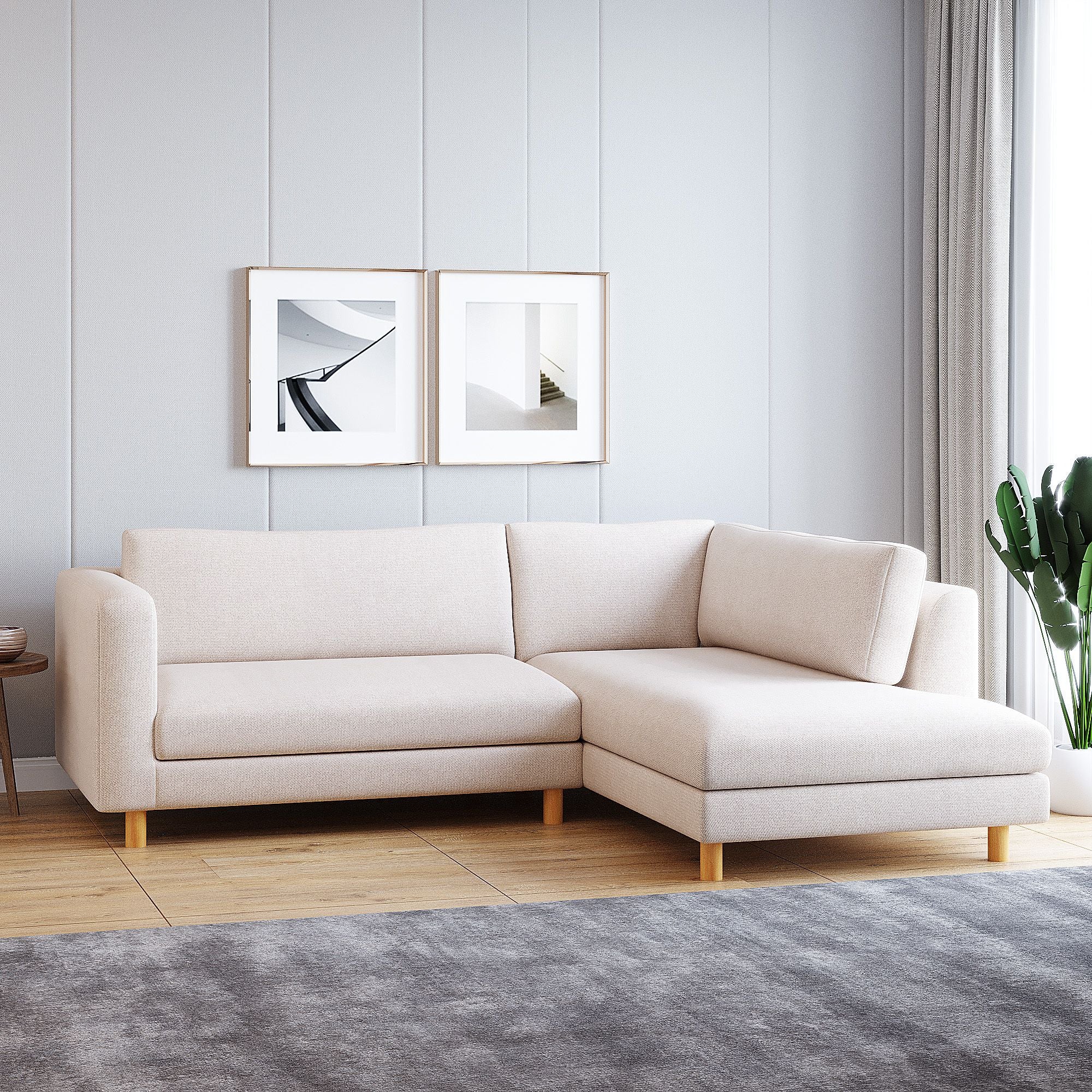 WESTIDO Fabric 6 Seater  Sofa (Finish Color - CREAM, DIY(Do-It-Yourself))