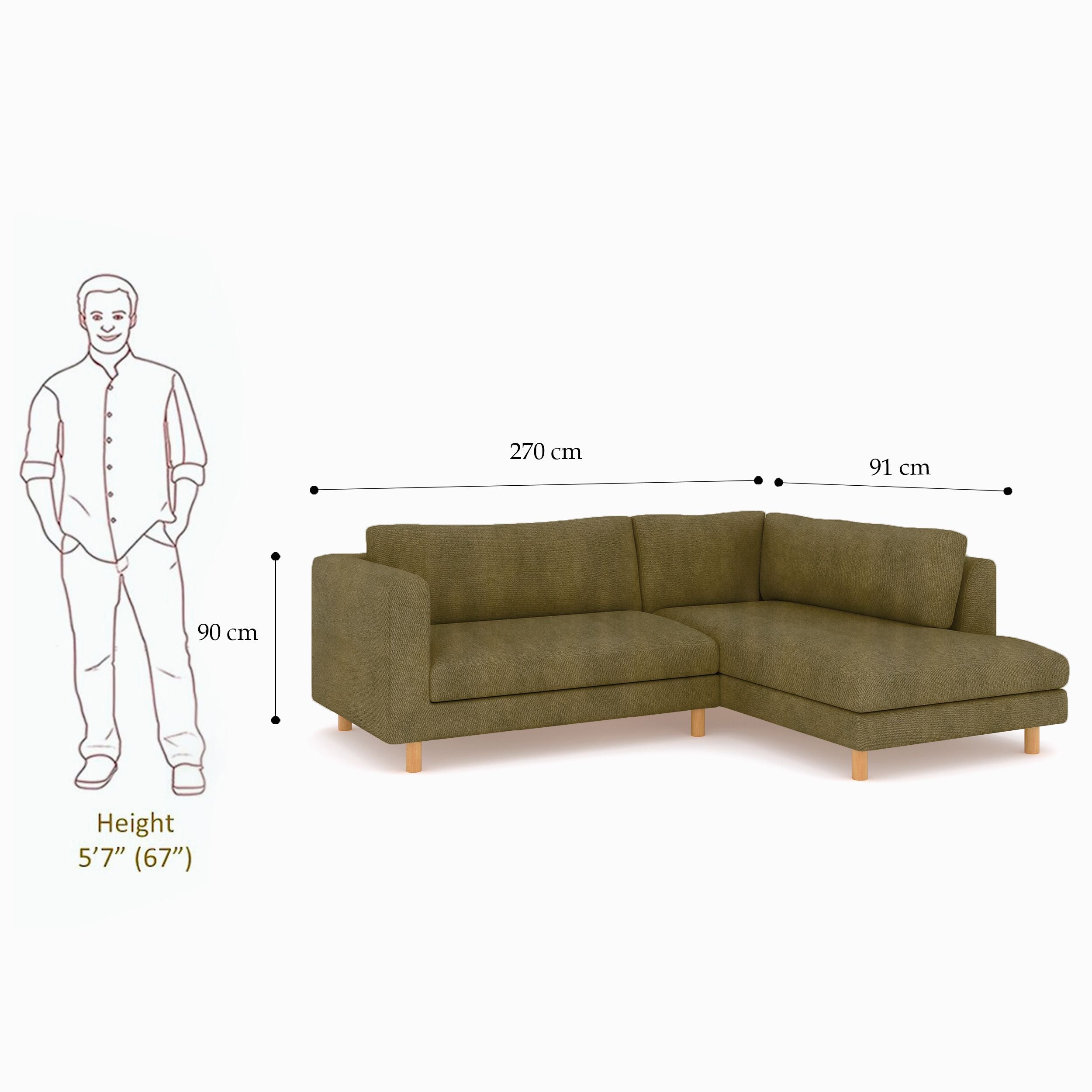 WESTIDO Emaar Majestic Fabric 6 Seater  Sofa (Finish Color - Green, DIY(Do-It-Yourself))