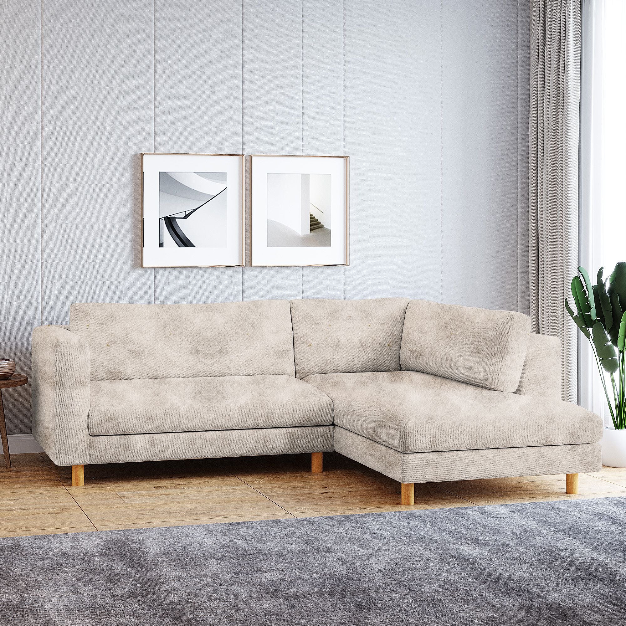 WESTIDO Fabric 6 Seater  Sofa (Finish Color - Light Beige, DIY(Do-It-Yourself))
