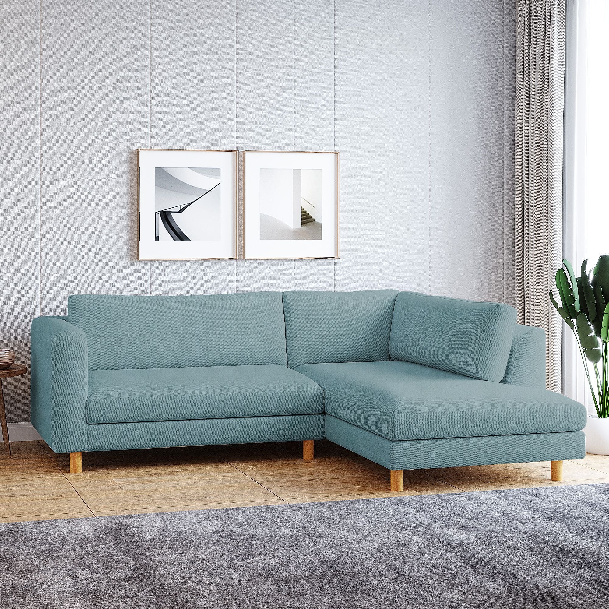WESTIDO Emaar Majestic Fabric 6 Seater  Sofa (Finish Color - Light Blue, DIY(Do-It-Yourself))