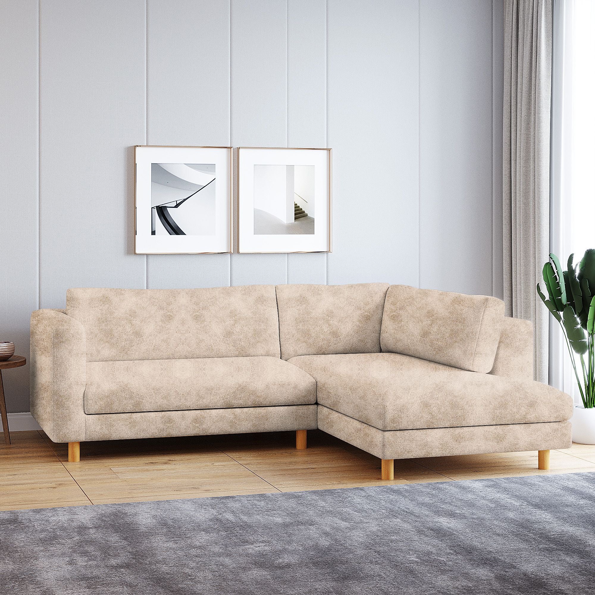 WESTIDO Emaar Majestic Fabric 6 Seater  Sofa (Finish Color - Light Cream, DIY(Do-It-Yourself))