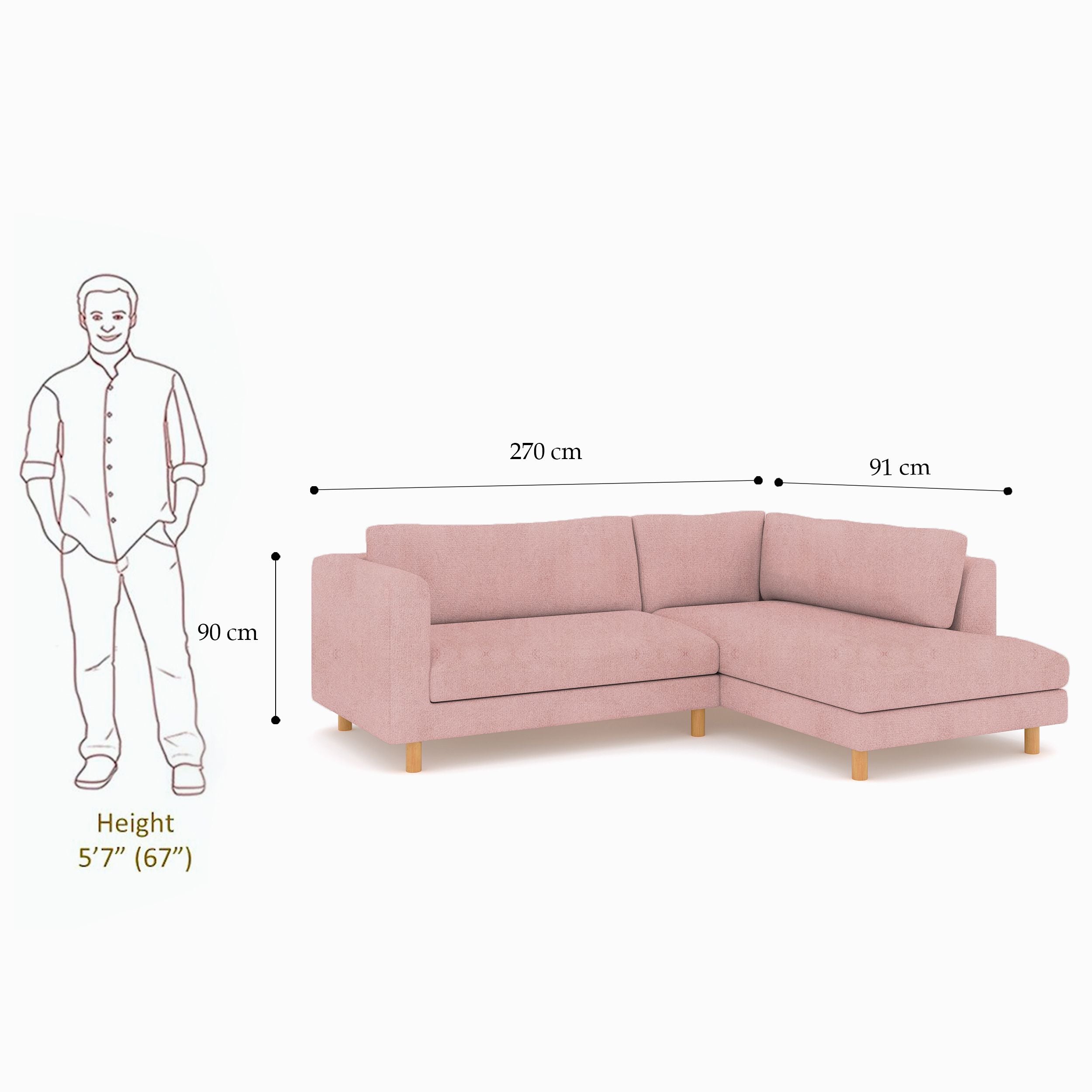 WESTIDO Emaar Majestic Fabric 6 Seater  Sofa (Finish Color - Pink, DIY(Do-It-Yourself))