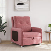 1 Seater Single Solid Wood Pull Out Sofa Cum Bed (Finish Color - PINK Delivery Condition - DIY(Do-It-Yourself))
