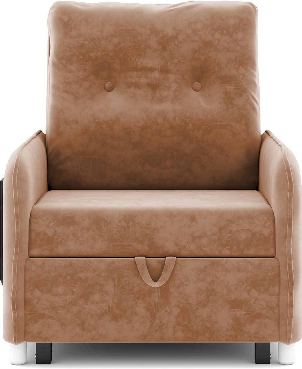 1 Seater Single Solid Wood Pull Out Sofa Cum Bed (Finish Color - Brown Delivery Condition - DIY(Do-It-Yourself))