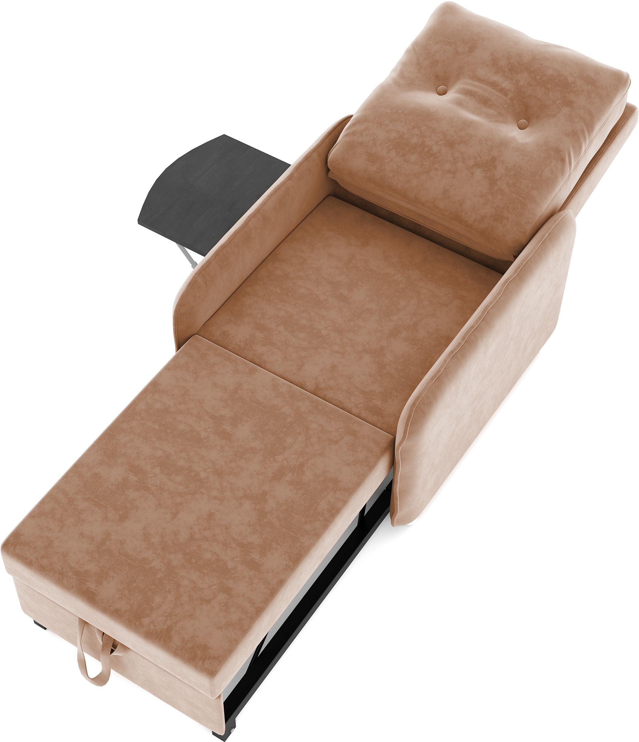 1 Seater Single Solid Wood Pull Out Sofa Cum Bed (Finish Color - Brown Delivery Condition - DIY(Do-It-Yourself))
