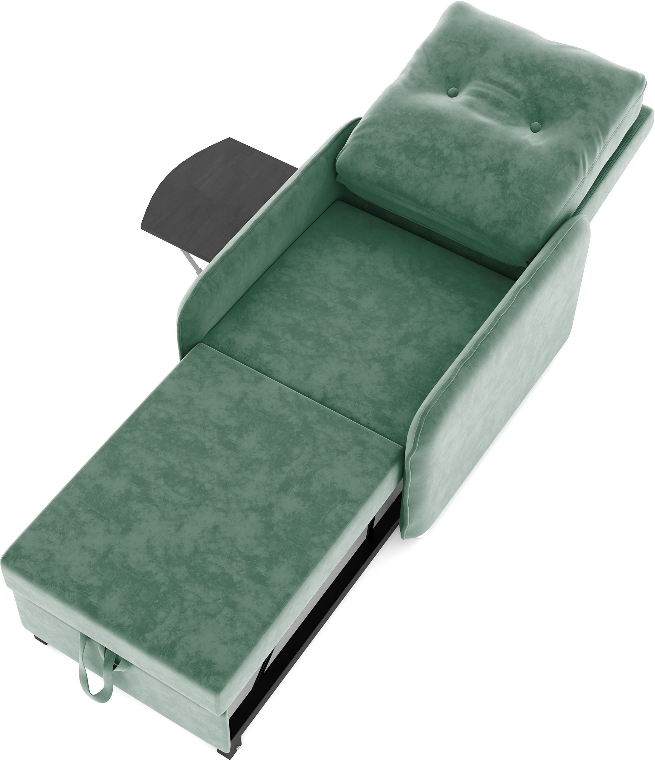 GUCCI MULTI UTILITY CHAIR 1 Seater Single Solid Wood, Metal Pull Out Sofa Cum Bed (Finish Color - Green Delivery Condition - Knock Down)