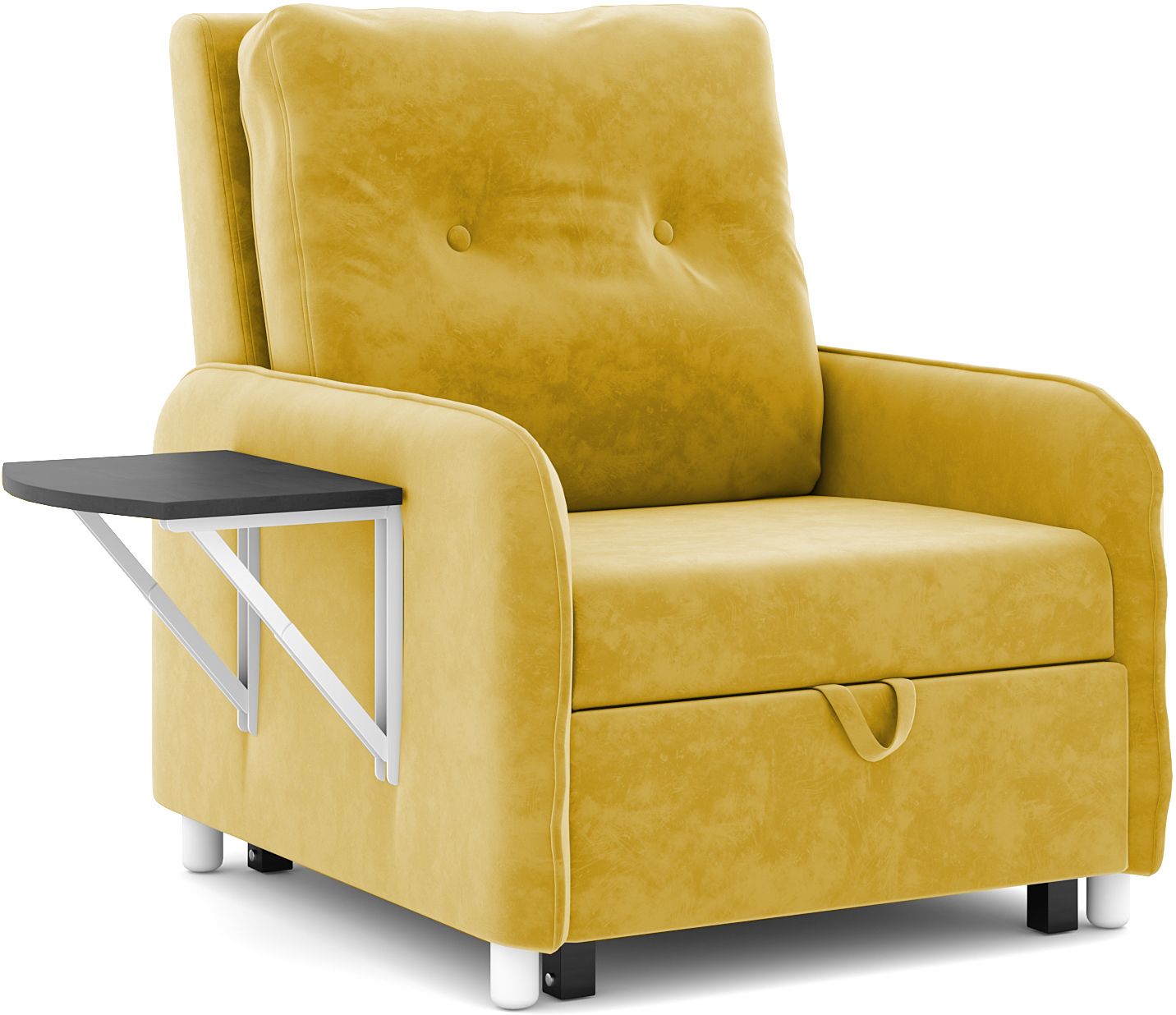 1 Seater Single Solid Wood Pull Out Sofa Cum Bed (Finish Color - Yellow Delivery Condition - DIY(Do-It-Yourself))