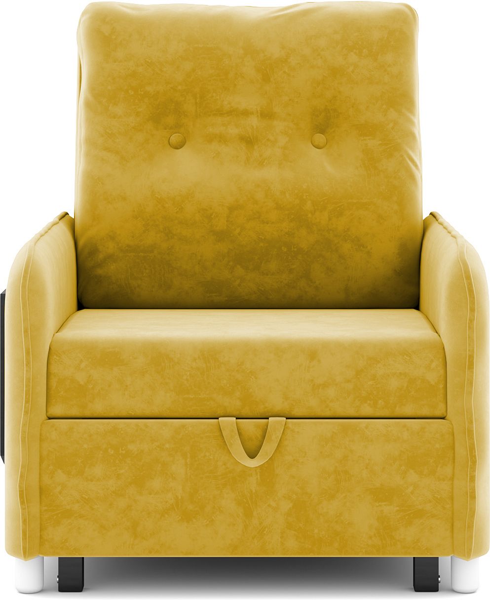 1 Seater Single Solid Wood Pull Out Sofa Cum Bed (Finish Color - Yellow Delivery Condition - DIY(Do-It-Yourself))
