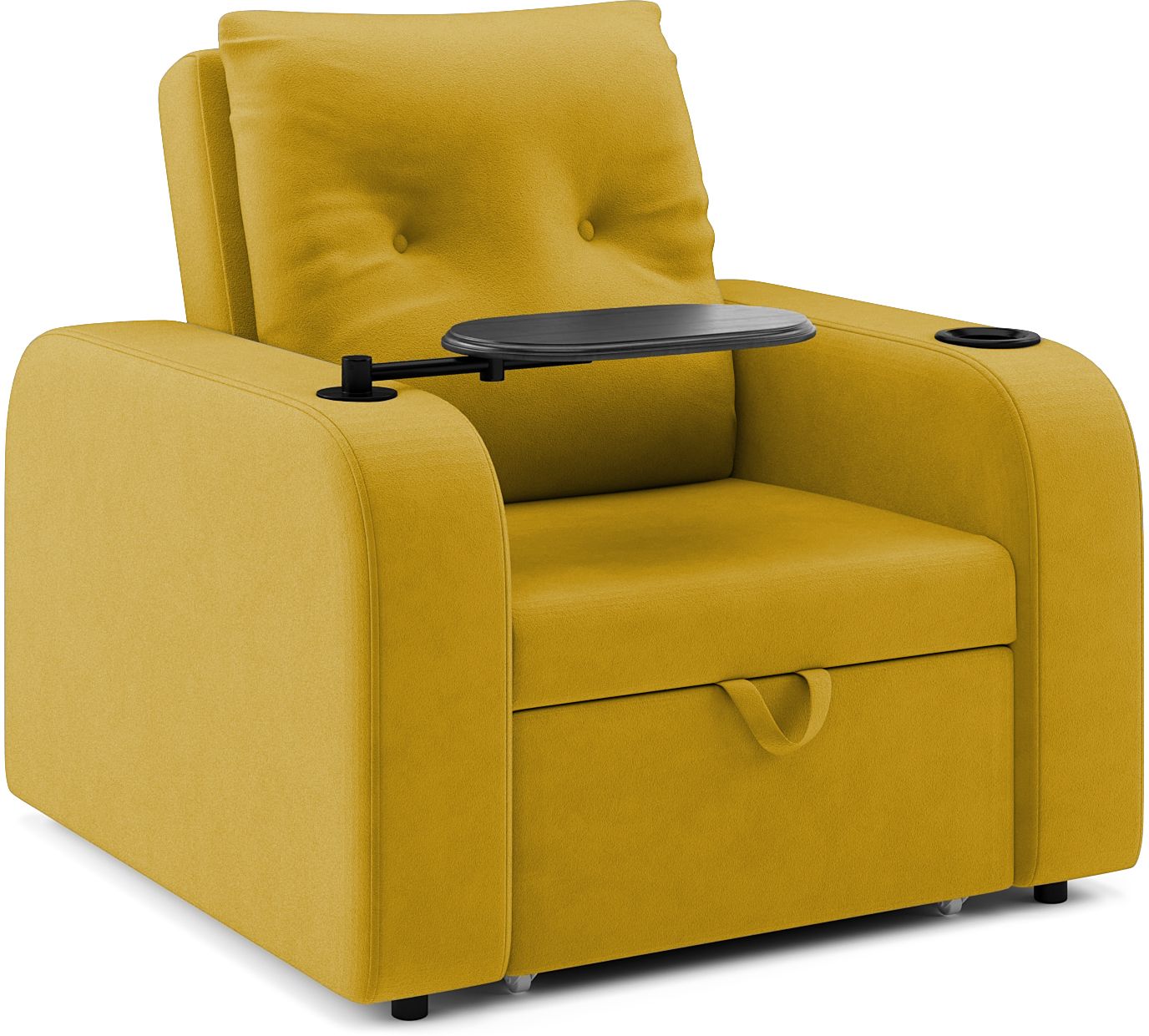 Reclinex World 1 Seater Single Solid Wood, Metal Pull Out Sofa Cum Bed (Finish Color - Yellow Delivery Condition - Knock Down)