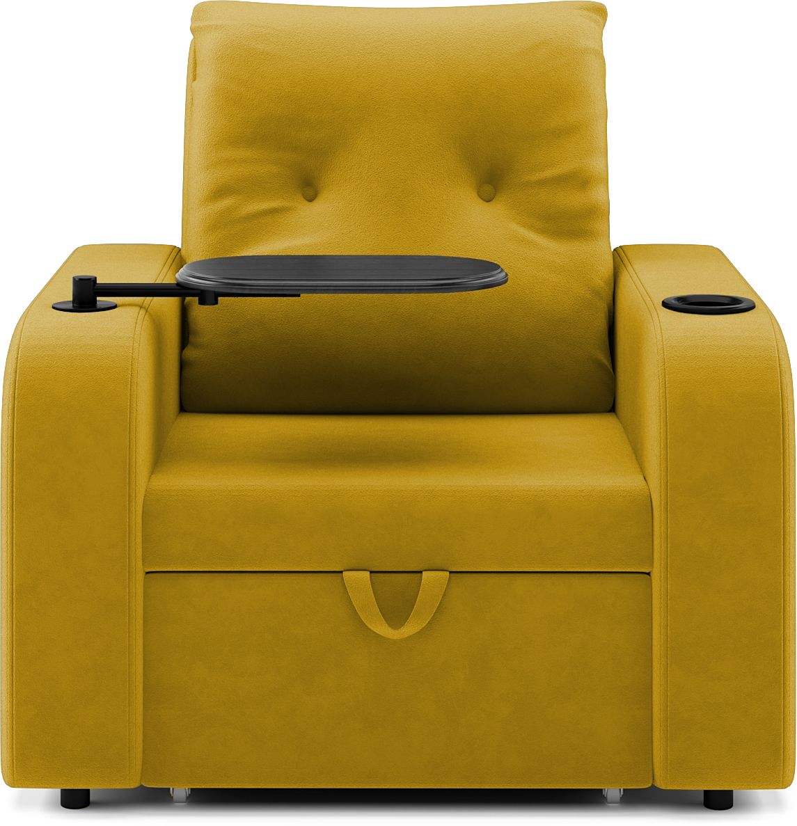 Reclinex World 1 Seater Single Solid Wood, Metal Pull Out Sofa Cum Bed (Finish Color - Yellow Delivery Condition - Knock Down)