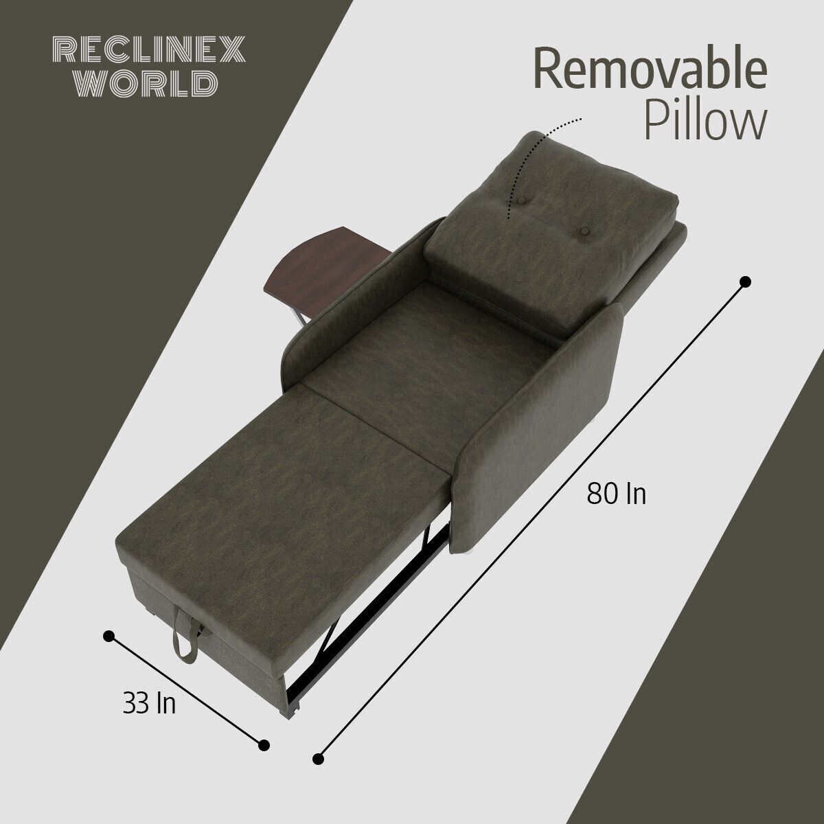 1 Seater Single Solid Wood Pull Out Sofa Cum Bed (Finish Color - Green Delivery Condition - DIY(Do-It-Yourself))
