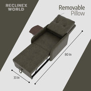 1 Seater Single Solid Wood Pull Out Sofa Cum Bed (Finish Color - Green Delivery Condition - DIY(Do-It-Yourself))