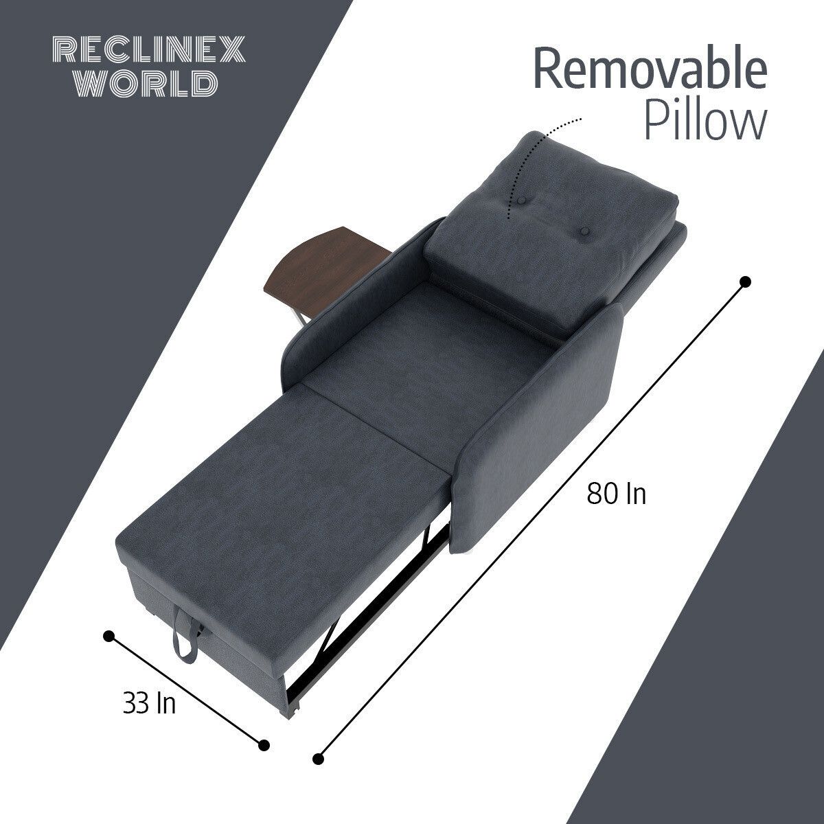 1 Seater Single Solid Wood Pull Out Sofa Cum Bed (Finish Color - GREY Delivery Condition - DIY(Do-It-Yourself))