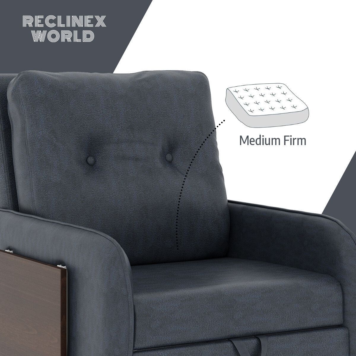 1 Seater Single Solid Wood Pull Out Sofa Cum Bed (Finish Color - GREY Delivery Condition - DIY(Do-It-Yourself))