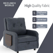 1 Seater Single Solid Wood Pull Out Sofa Bed (Finish Color - GREY Delivery Condition - DIY(Do-It-Yourself))