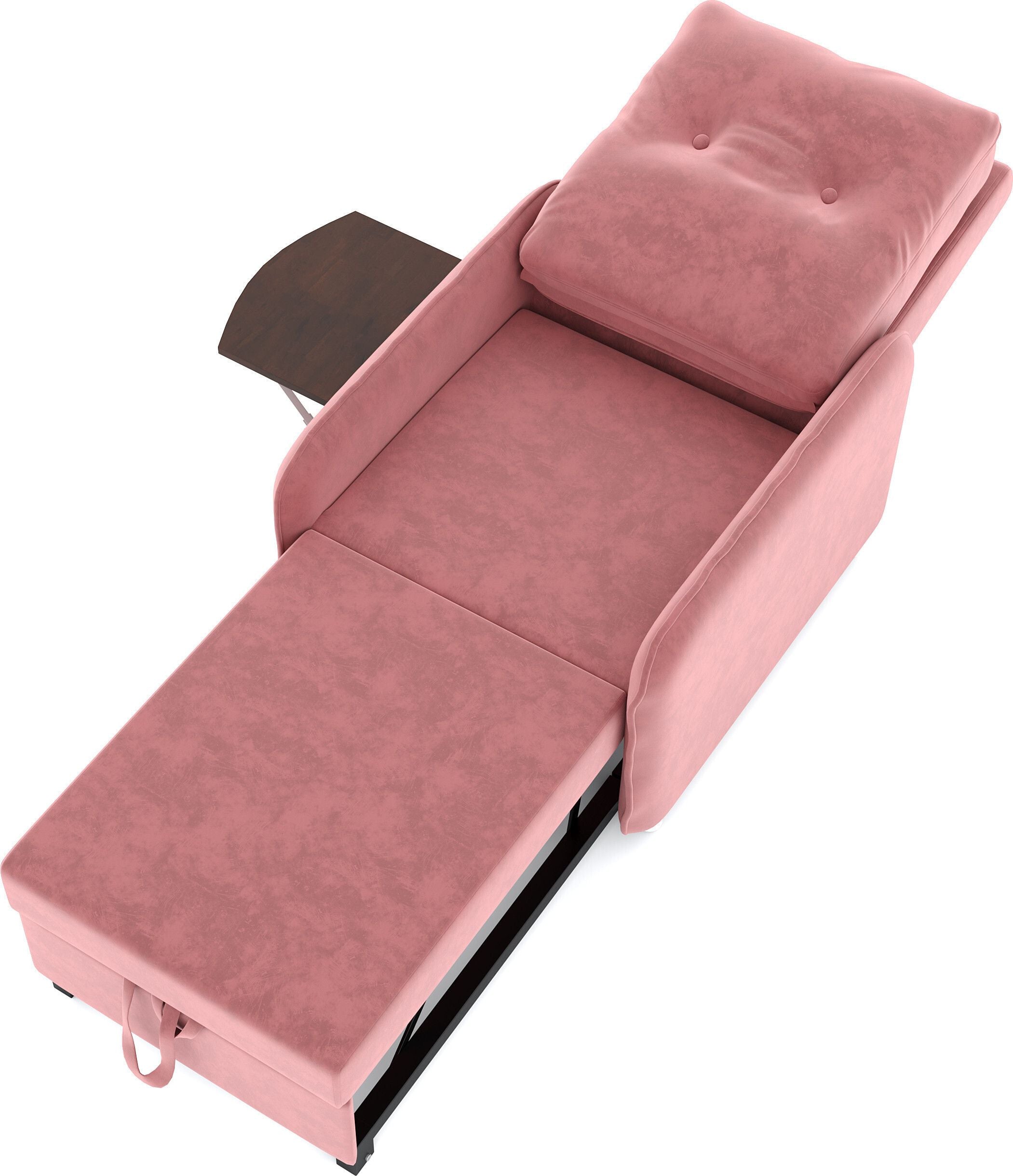 1 Seater Single Solid Wood Pull Out Sofa Cum Bed (Finish Color - PINK Delivery Condition - DIY(Do-It-Yourself))