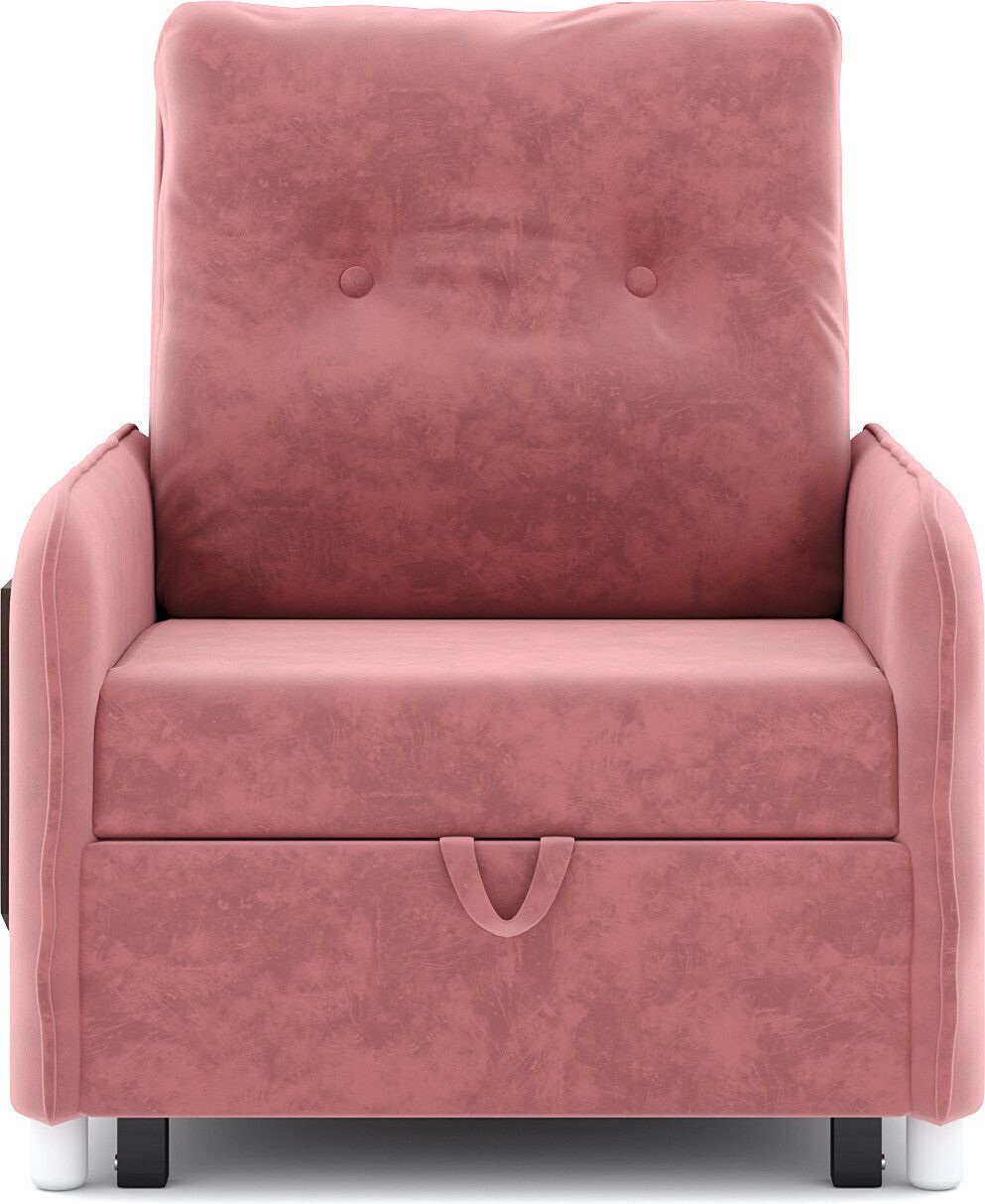1 Seater Single Solid Wood Pull Out Sofa Cum Bed (Finish Color - PINK Delivery Condition - DIY(Do-It-Yourself))