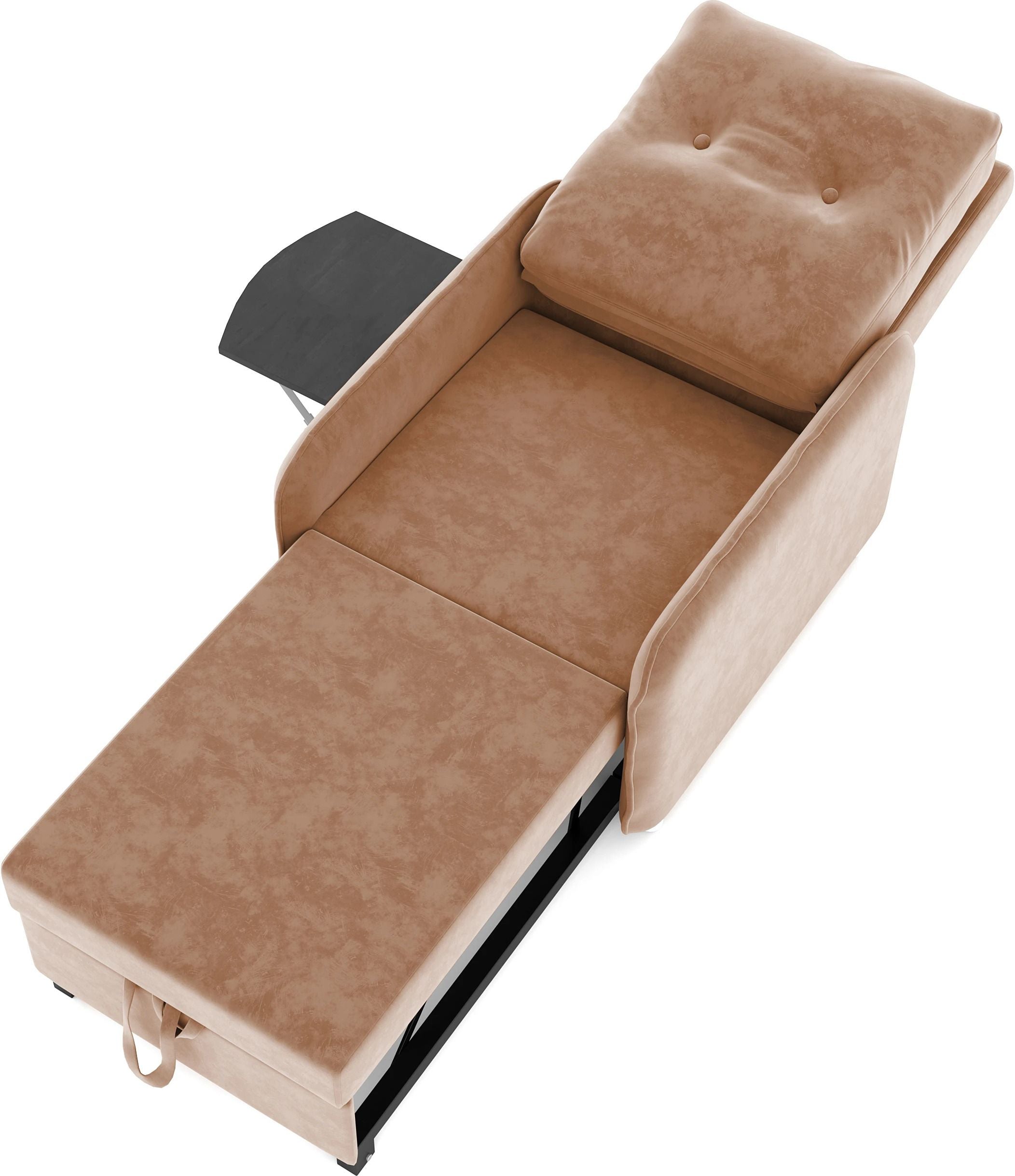 1 Seater Single Solid Wood Pull Out Sofa Cum Bed (Finish Color - Brown Delivery Condition - Knock Down)