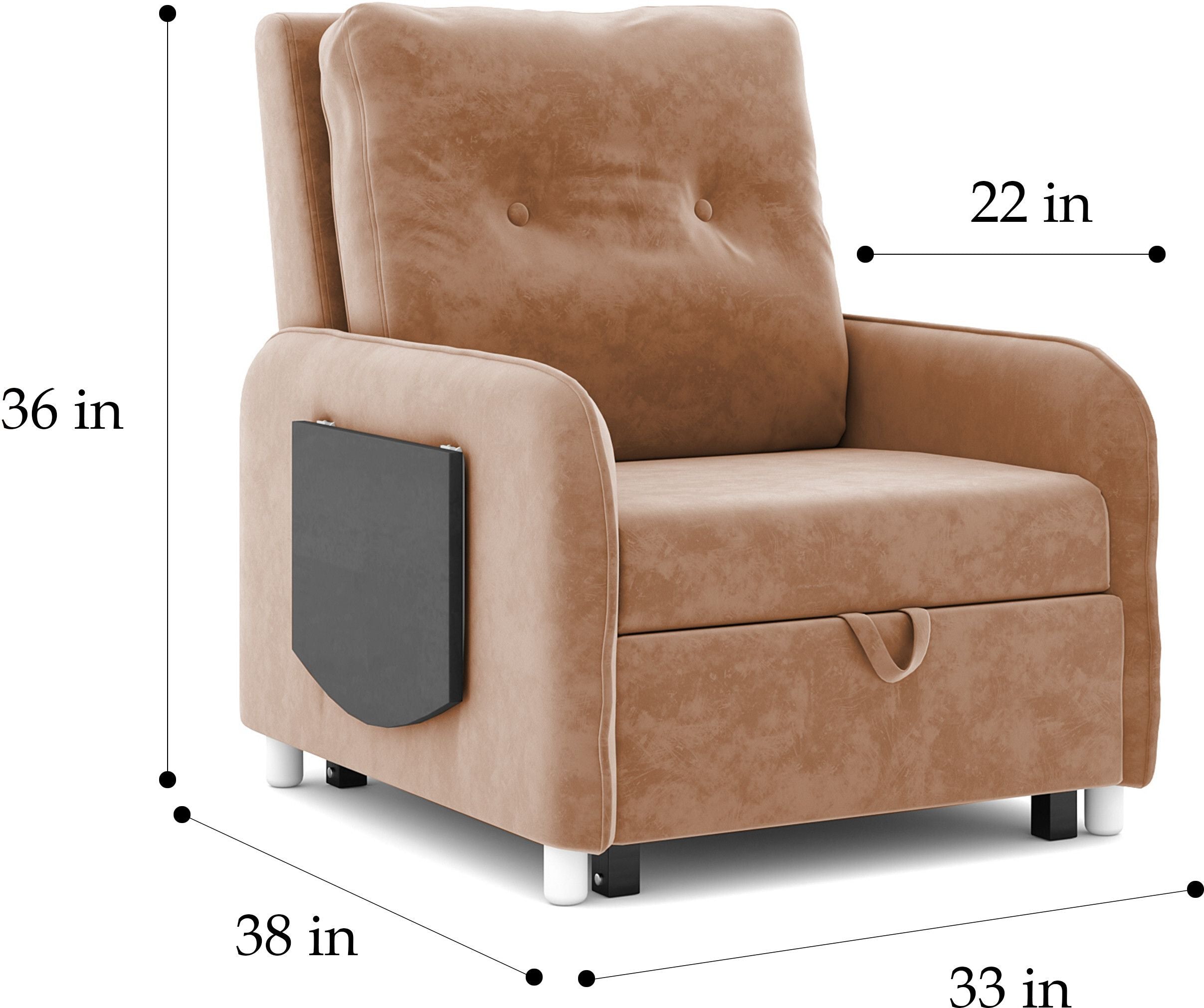 1 Seater Single Solid Wood Pull Out Sofa Cum Bed (Finish Color - Brown Delivery Condition - Knock Down)
