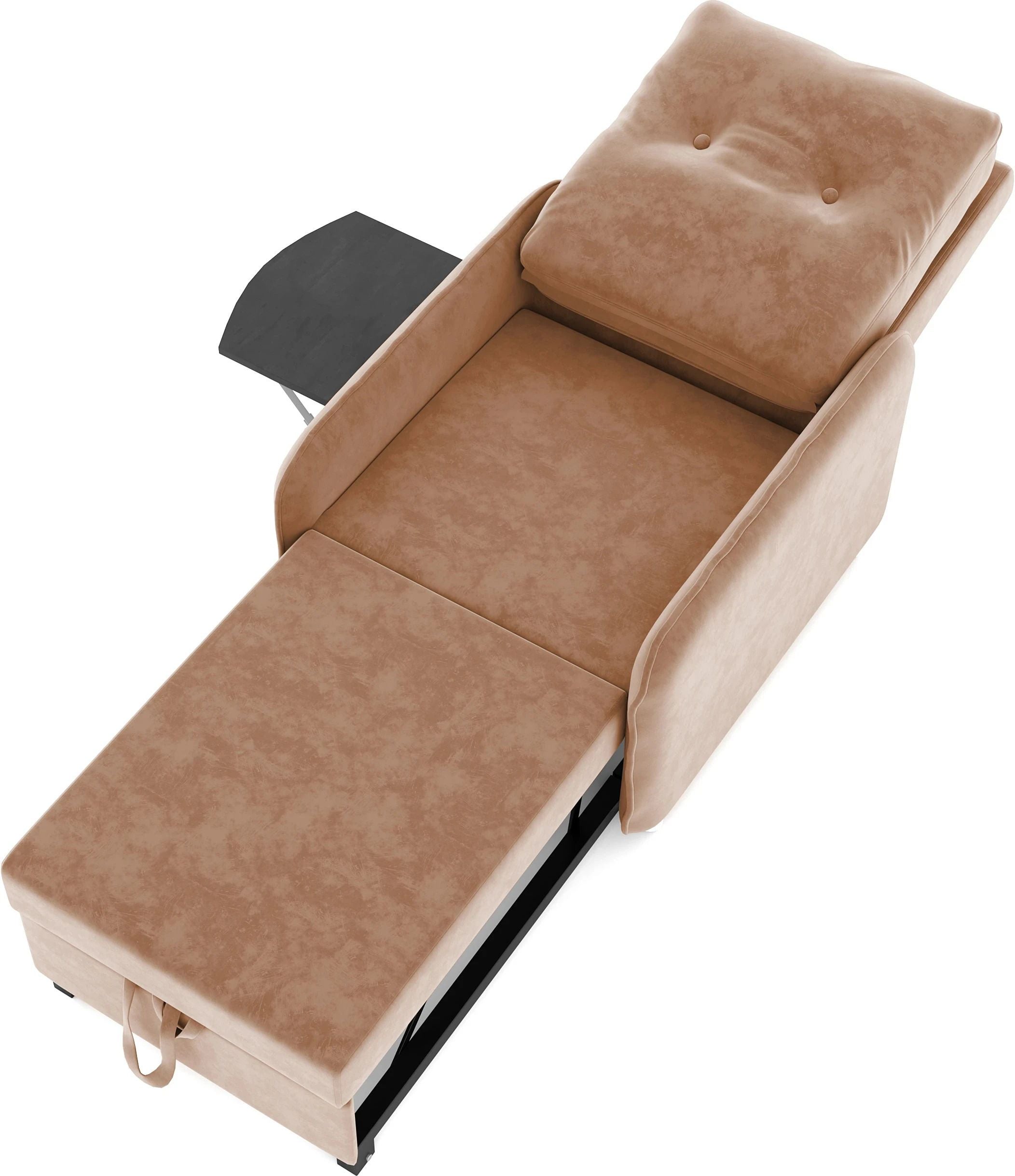 1 Seater Single Solid Wood, Metal Pull Out Sofa Cum Bed (Finish Color - BROWN Delivery Condition - DIY(Do-It-Yourself))