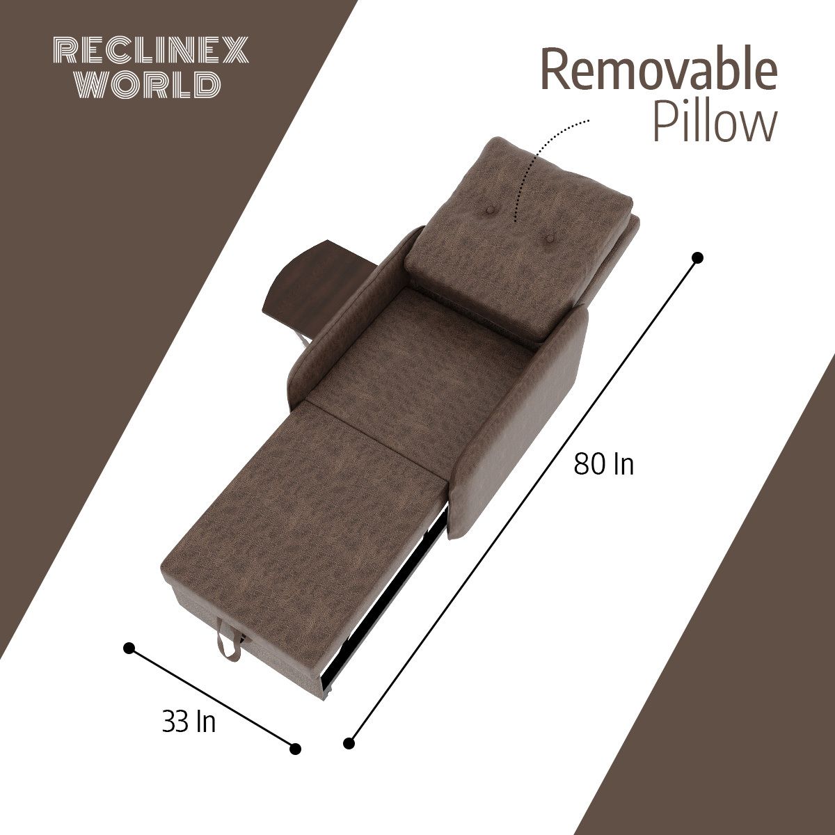 1 Seater Single Solid Wood Pull Out Sofa Cum Bed (Finish Color - Dark Beige Delivery Condition - DIY(Do-It-Yourself))
