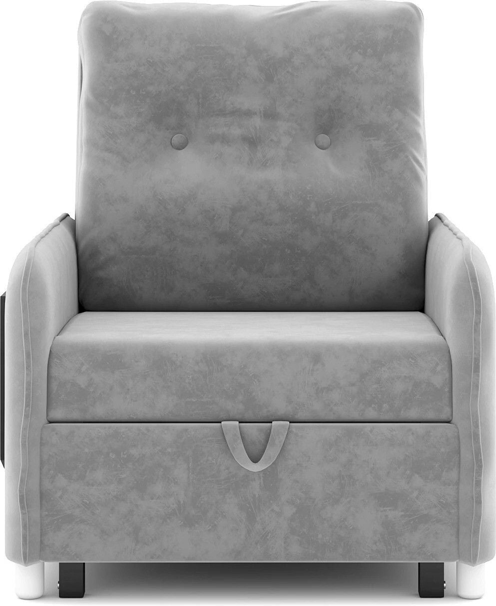 MULTI UTILITY CHAIR 1 Seater Single Solid Wood, Metal Pull Out Sofa Cum Bed (Finish Color - Grey Delivery Condition - DIY(Do-It-Yourself))