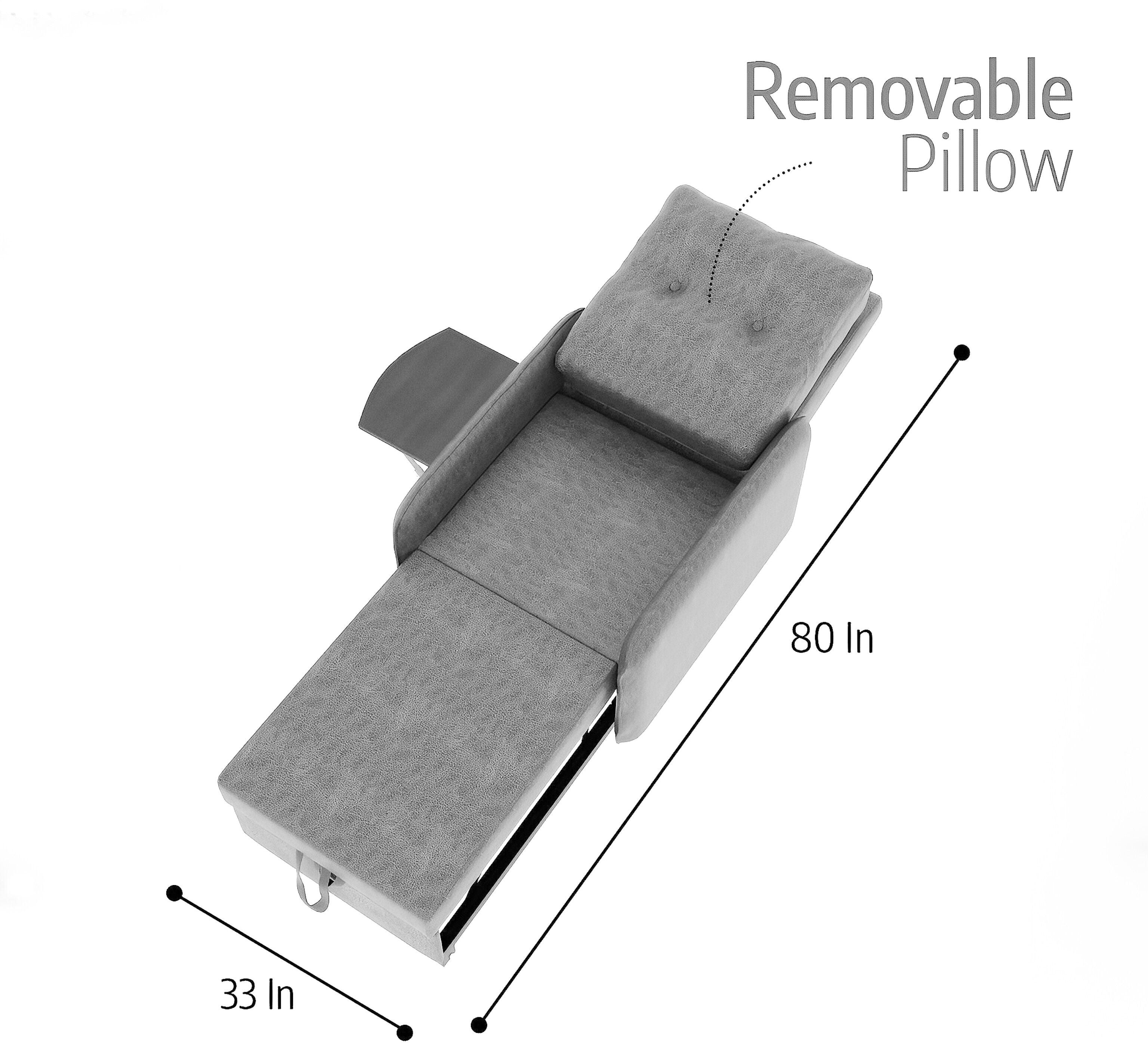 1 Seater Single Solid Wood Pull Out Sofa Cum Bed (Finish Color - Brown Delivery Condition - DIY(Do-It-Yourself))