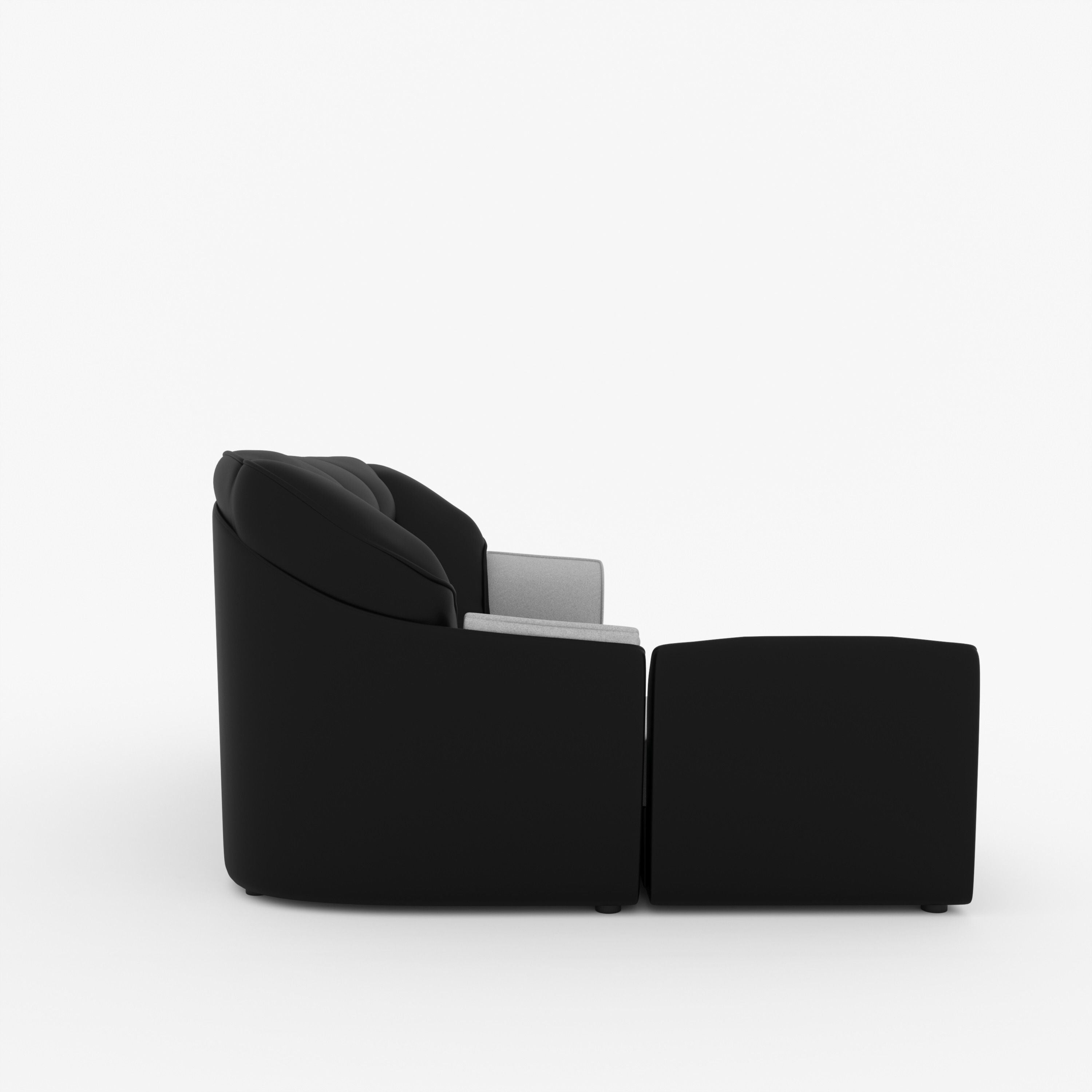 WESTIDO Cyrus Leatherette 5 Seater  Sofa (Finish Color - Black Grey, DIY(Do-It-Yourself))
