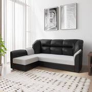WESTIDO Cyrus Leatherette 5 Seater  Sofa (Finish Color - Black Grey, DIY(Do-It-Yourself))