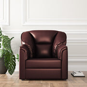 WESTIDO Burj Leatherette 1 Seater  Sofa (Finish Color - Brown, DIY(Do-It-Yourself))