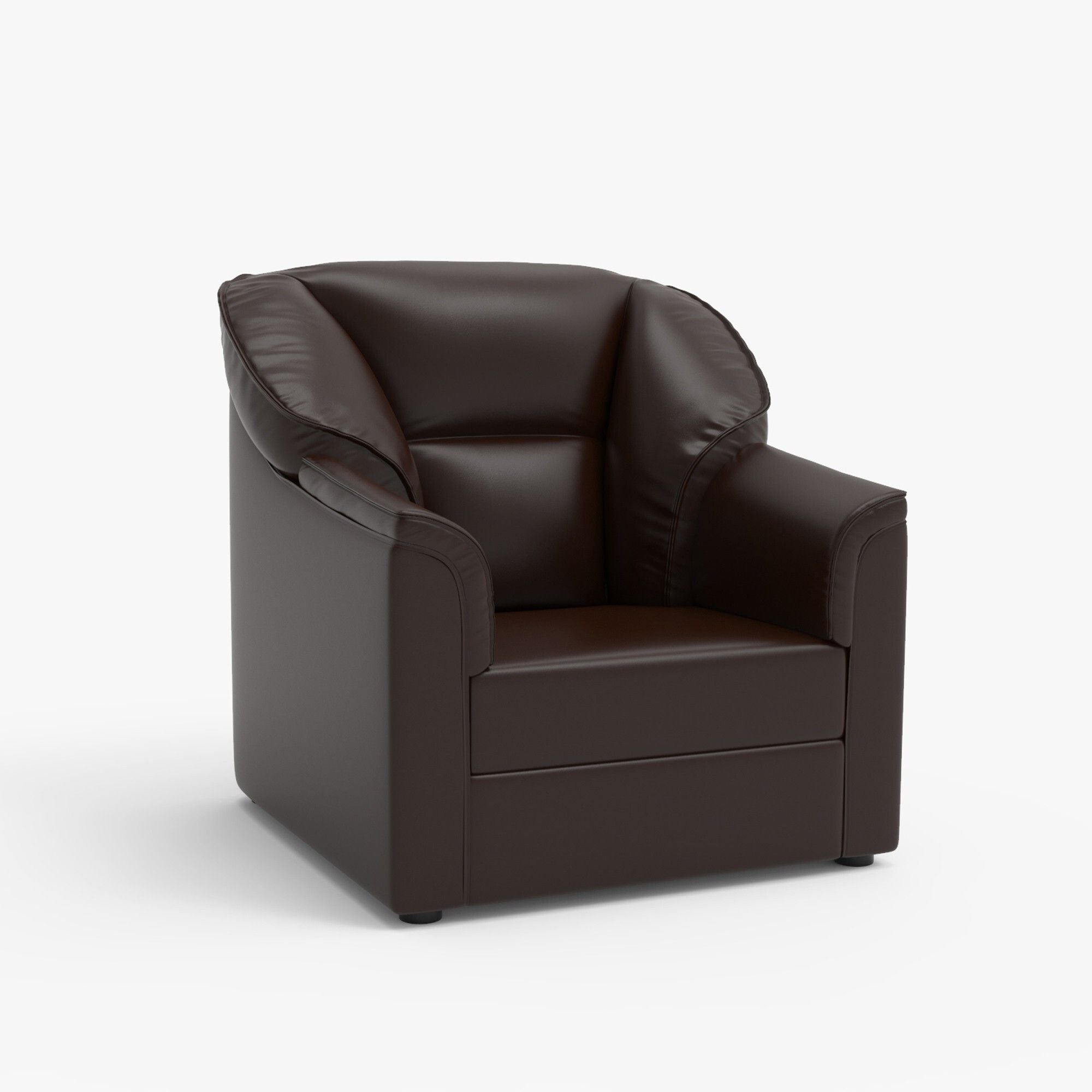 WESTIDO Burj Leatherette 1 Seater  Sofa (Finish Color - Brown, DIY(Do-It-Yourself))