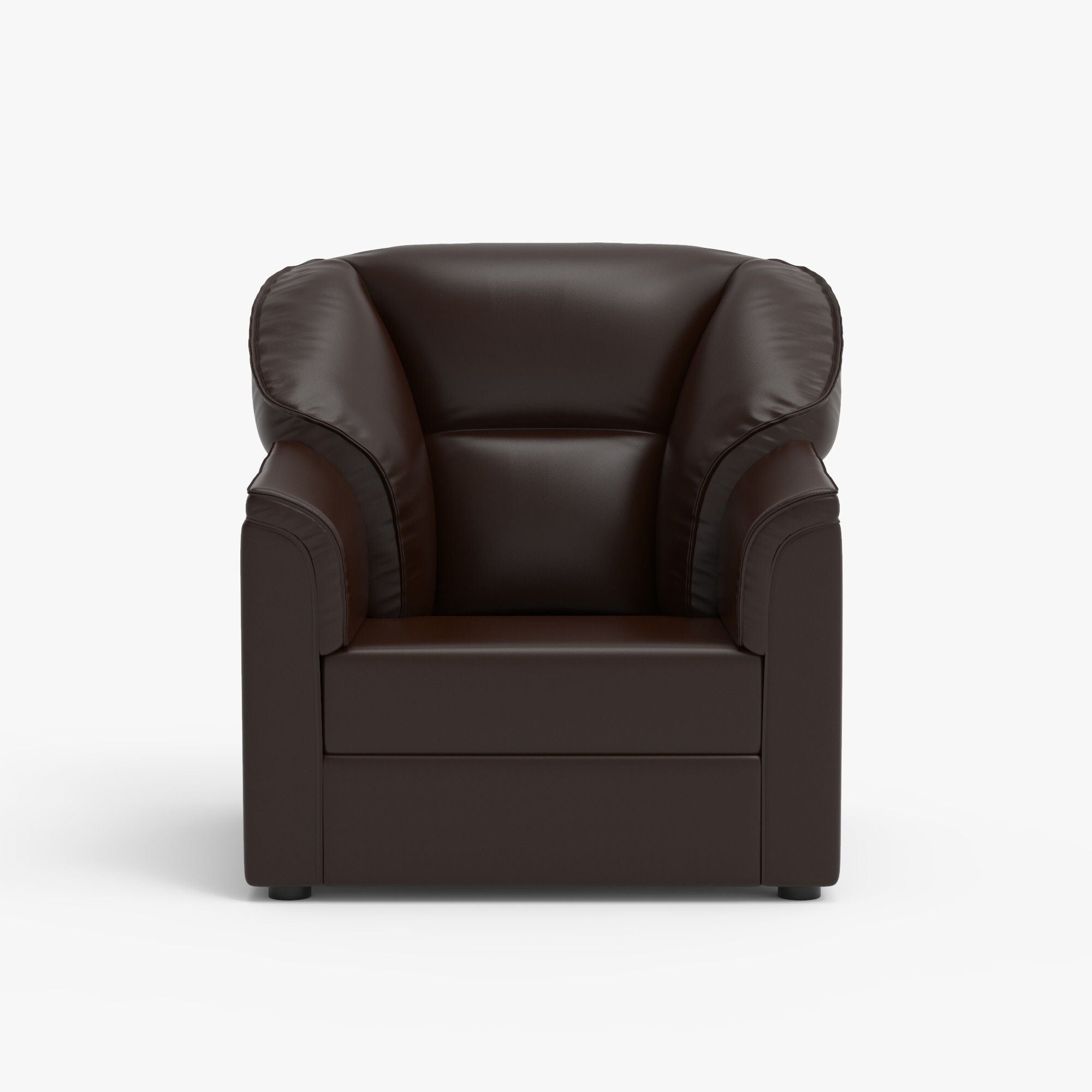 WESTIDO Burj Leatherette 1 Seater  Sofa (Finish Color - Brown, DIY(Do-It-Yourself))