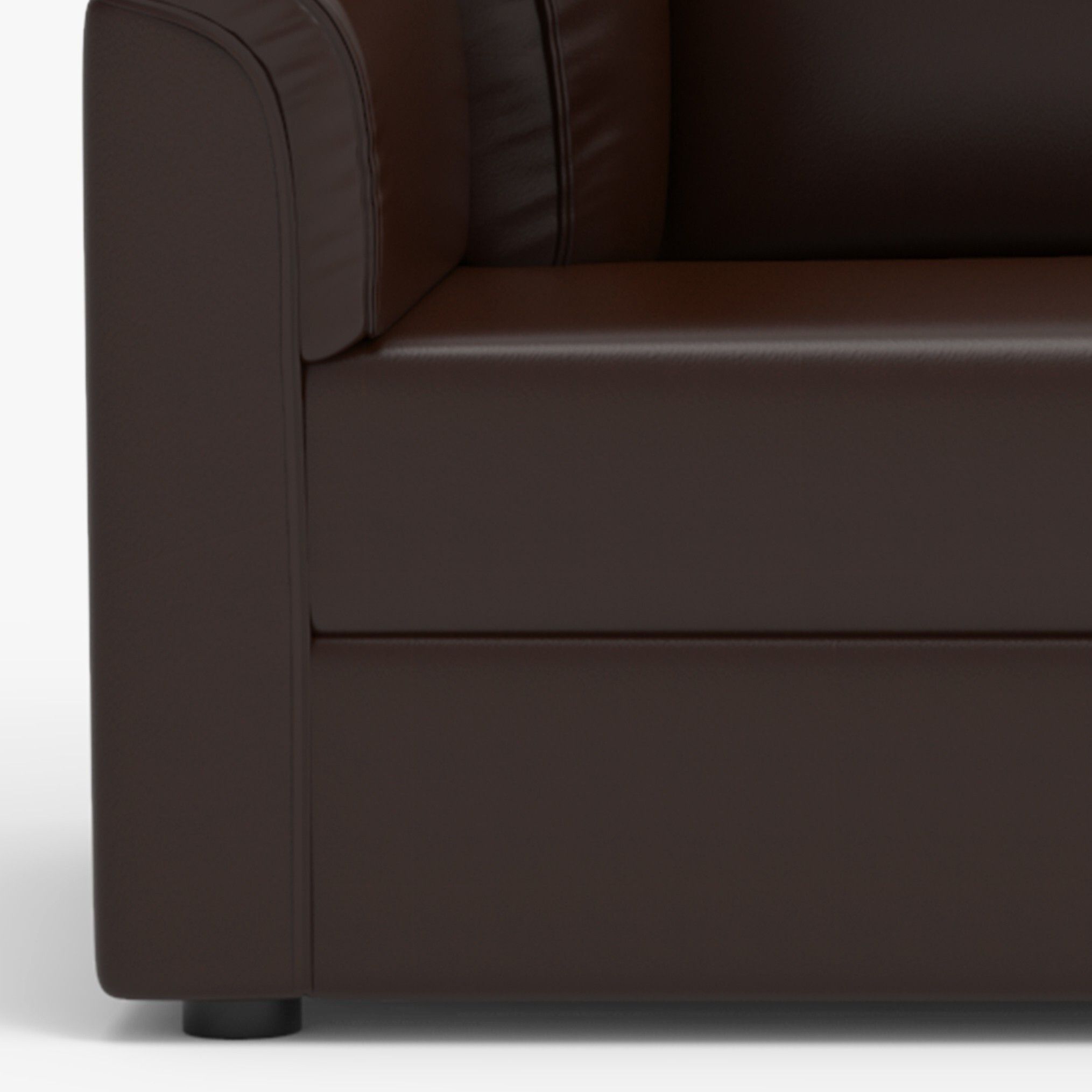 WESTIDO Burj Leatherette 1 Seater  Sofa (Finish Color - Brown, DIY(Do-It-Yourself))