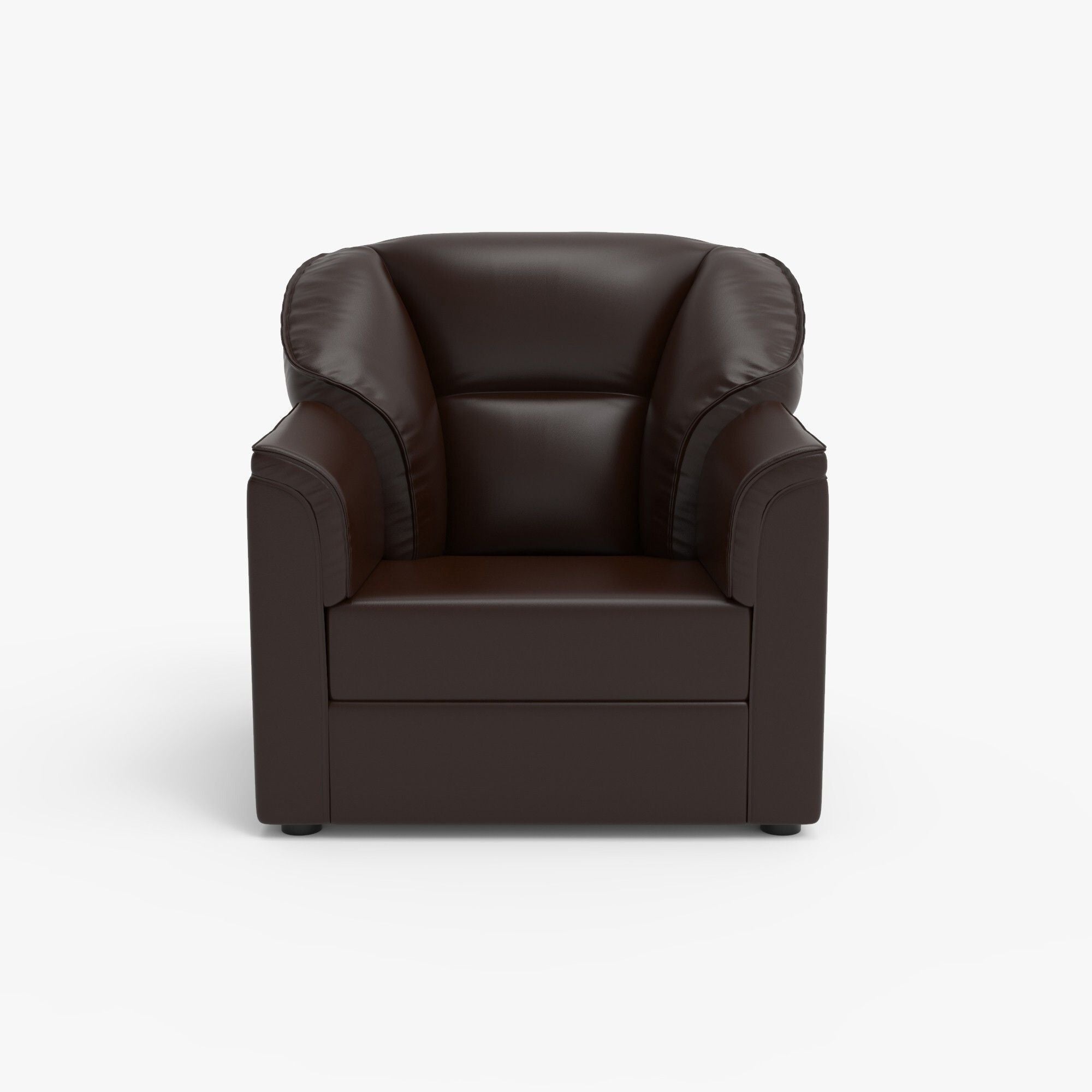WESTIDO Burj Leatherette 1 Seater  Sofa (Finish Color - Brown, DIY(Do-It-Yourself))