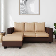 WESTIDO Leatherette 4 Seater  Sofa (Finish Color - Cream Brown, DIY(Do-It-Yourself))