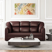 WESTIDO Leatherette 3 Seater  Sofa (Finish Color - Brown, DIY(Do-It-Yourself))