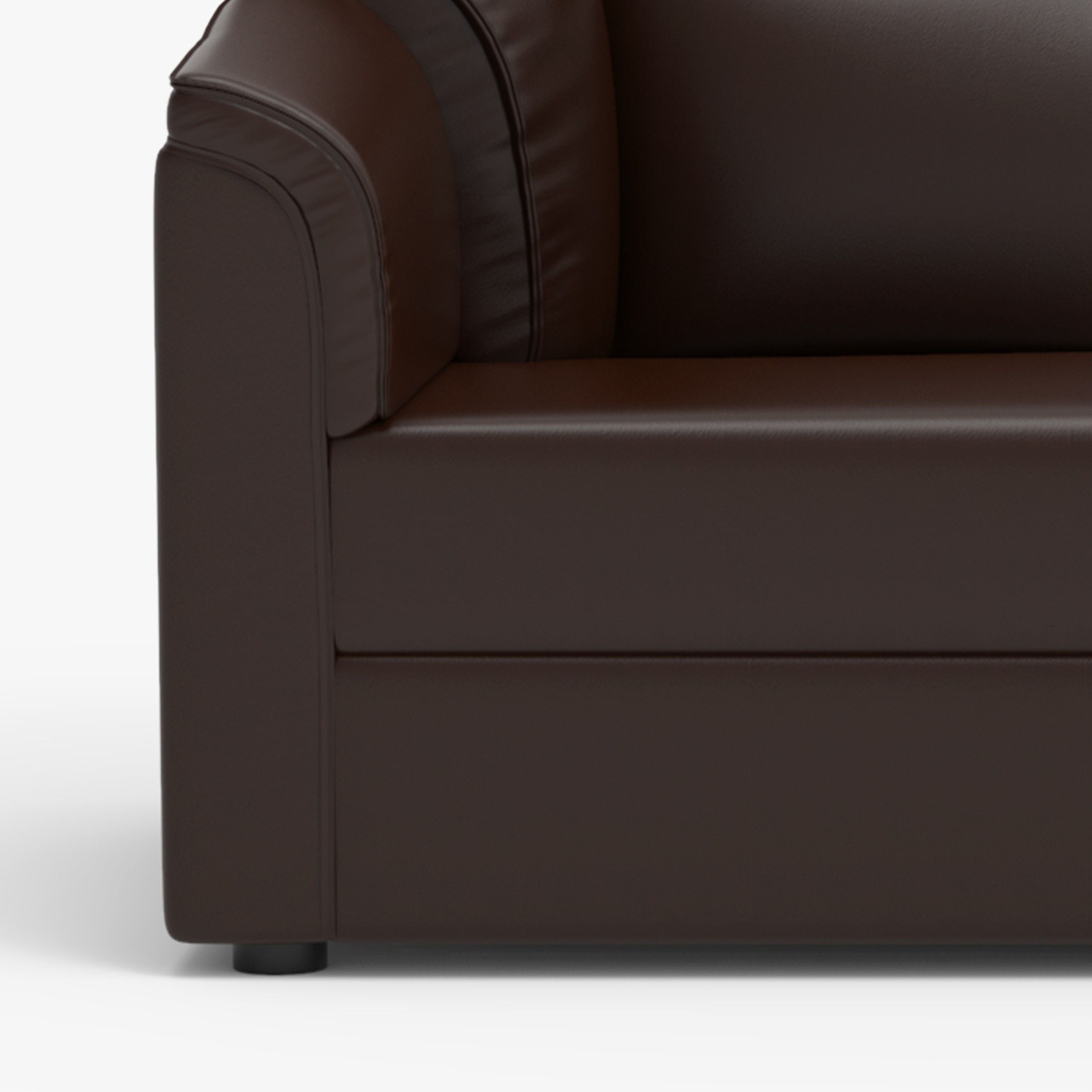 WESTIDO Leatherette 3 Seater  Sofa (Finish Color - Brown, DIY(Do-It-Yourself))