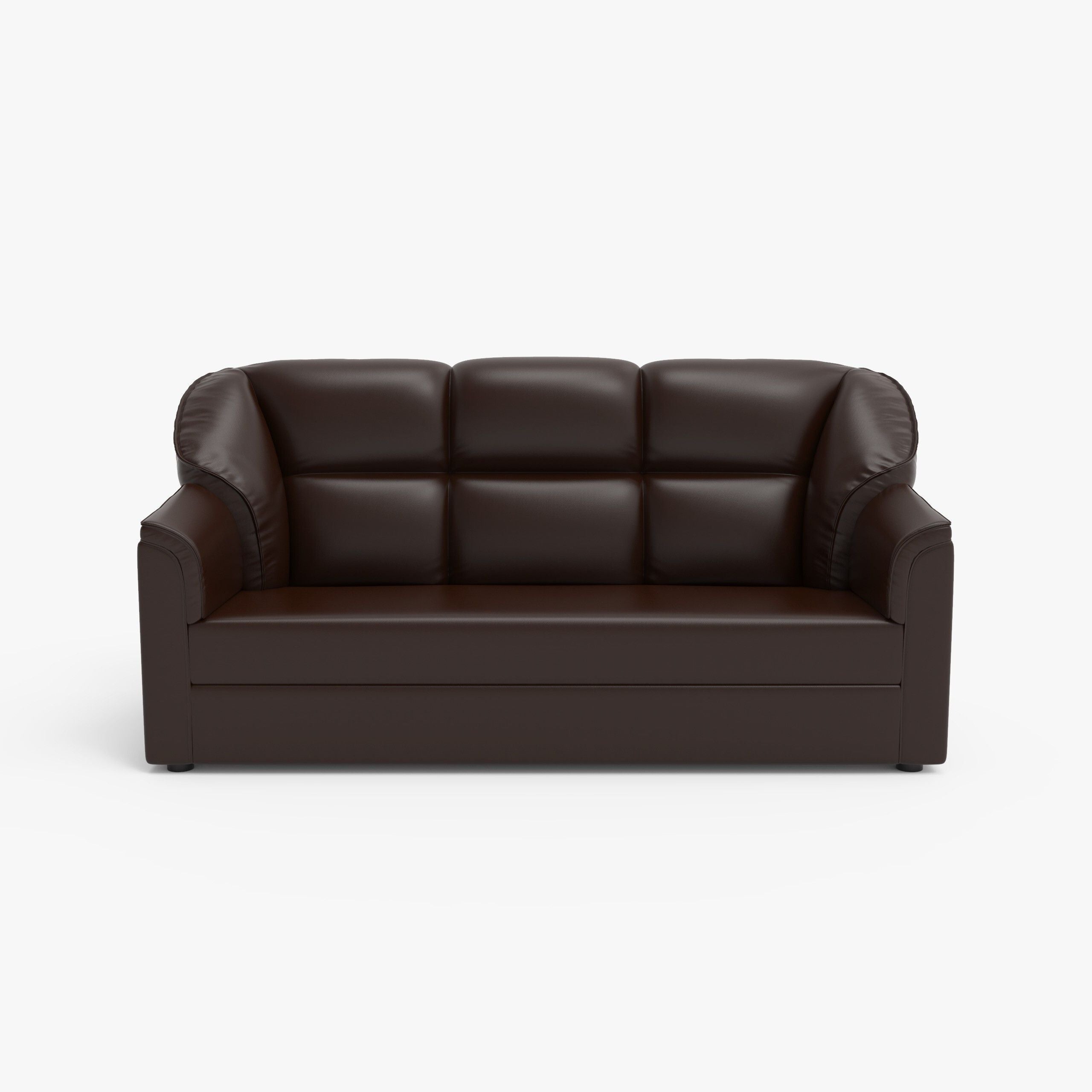 WESTIDO Leatherette 3 Seater  Sofa (Finish Color - Brown, DIY(Do-It-Yourself))